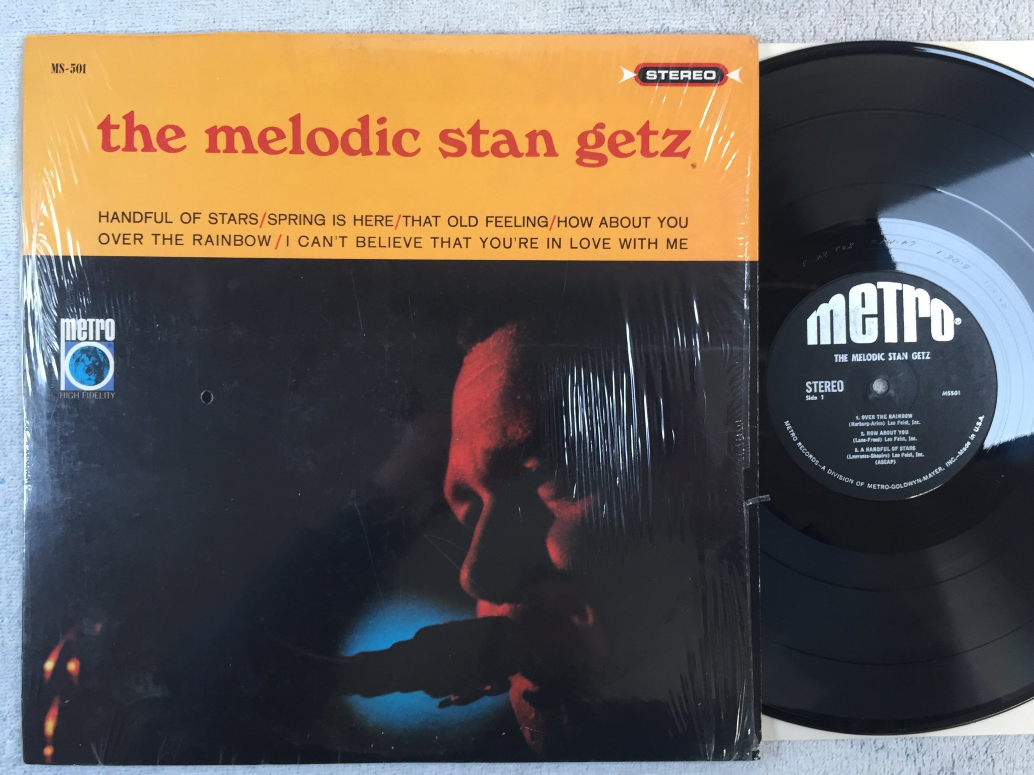 Omslagsbild för skivan STAN GETZ the melodic LP US METRO MS501