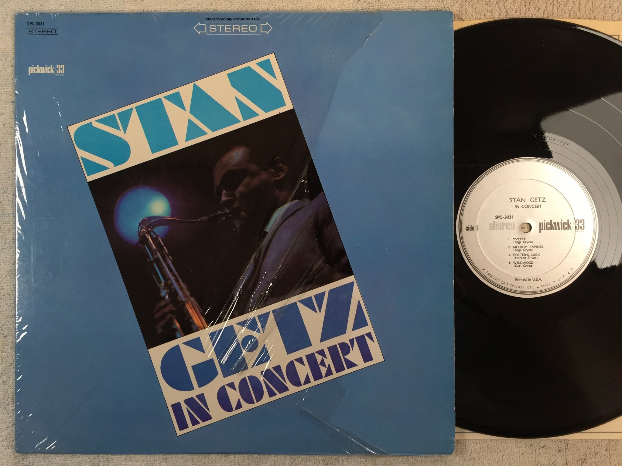 Omslagsbild för skivan STAN GETZ IN CONCERT LP US PICKWICK/33 SPC-3031