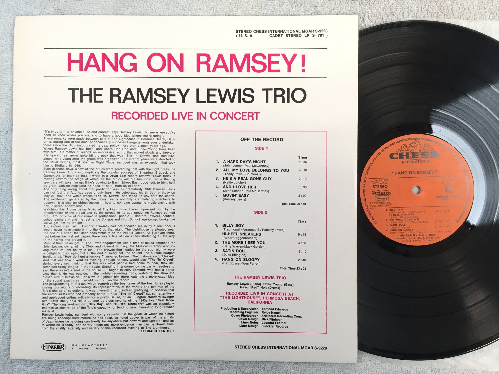 Omslagsbild för skivan RAMSEY LEWIS hang on Ramsey LP Hol CHESS MGAR S-9228