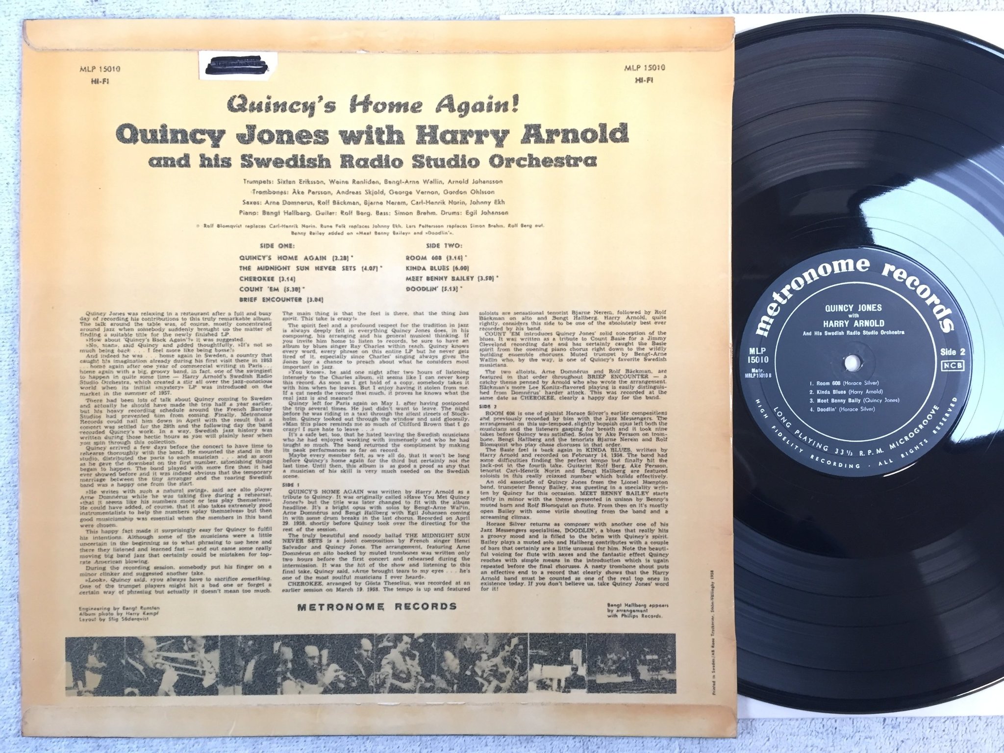 Omslagsbild för skivan QUINCY JONES with QUINCY JONES LP -58 Swe METRONOME MLP 15010