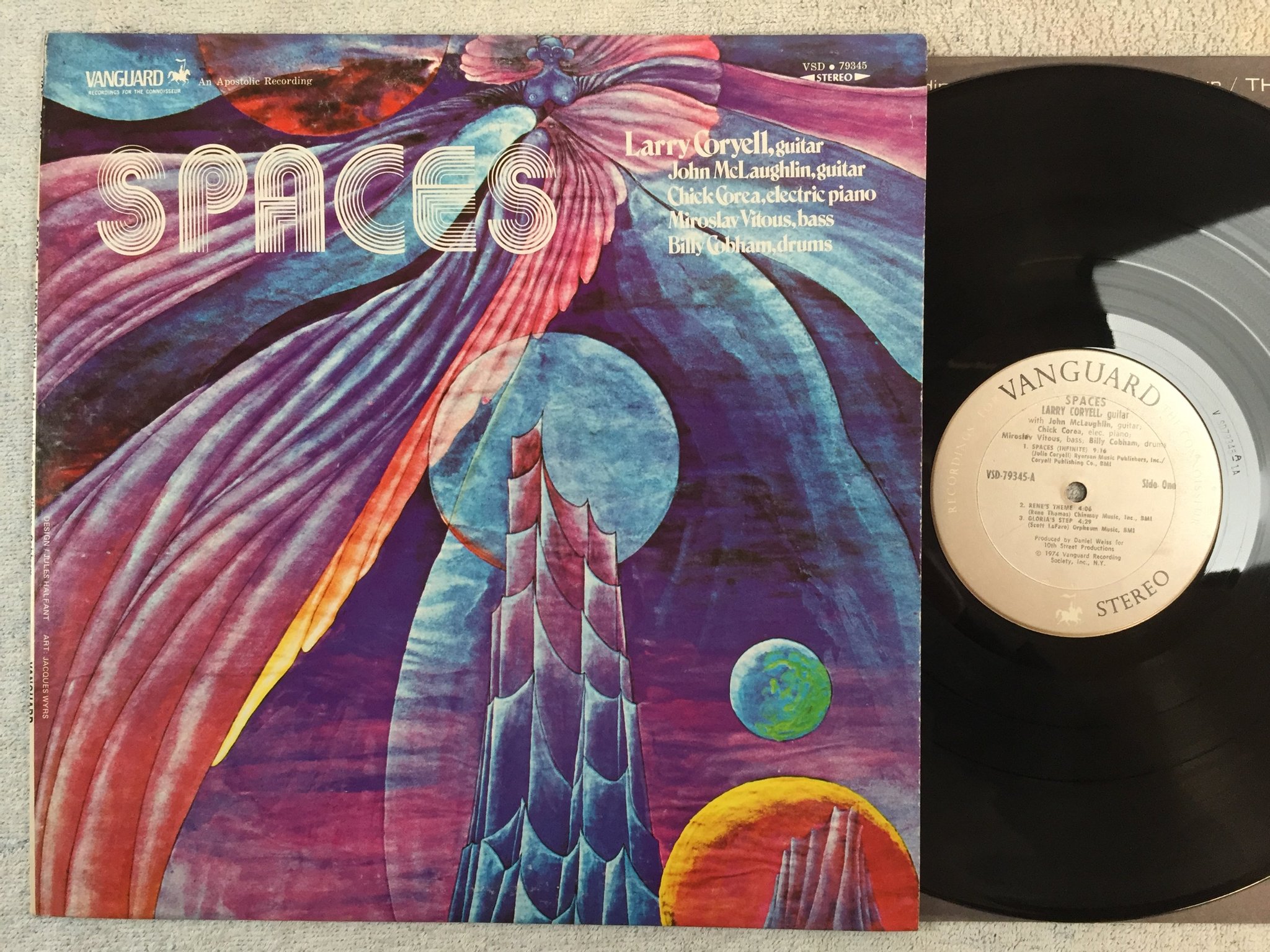 Omslagsbild för skivan LARRY CORYELL spaces LP -74 US VANGUARD VSD-79345