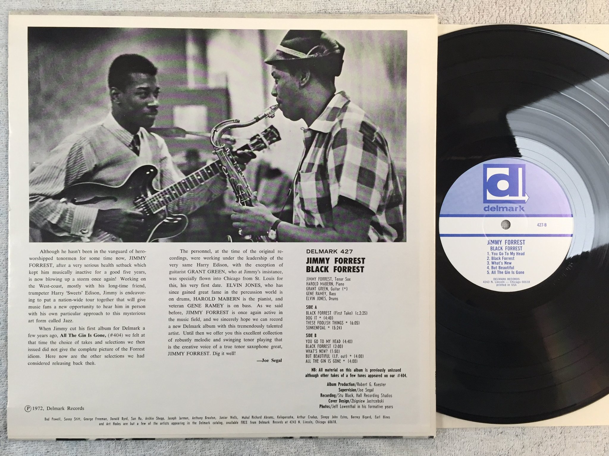 Omslagsbild för skivan JIMMY FORREST black forrest LP -72 US DELMARK 427 rare!