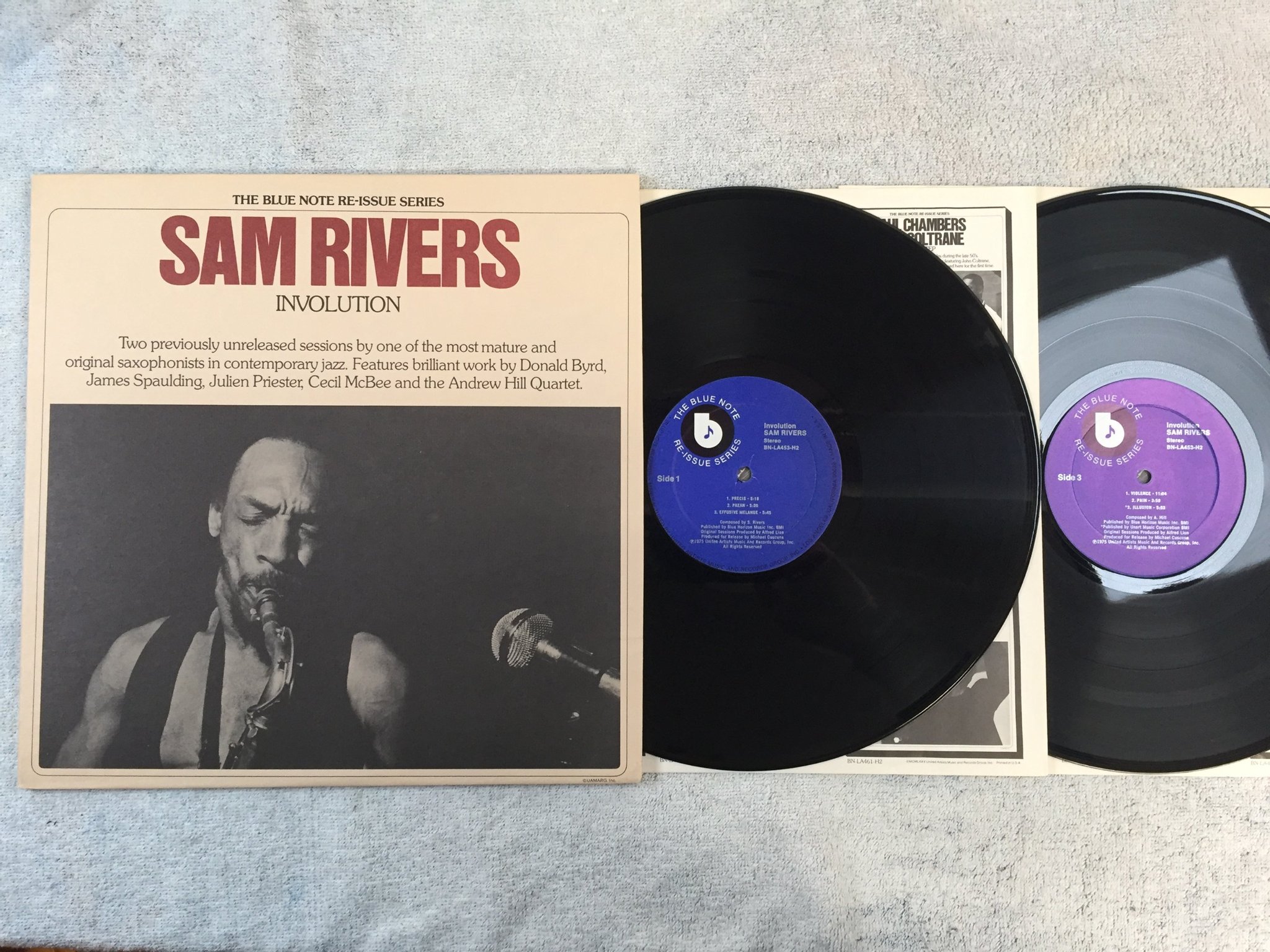 Omslagsbild för skivan SAM RIVERS involution 2xLP -75 US BLUE NOTE BN-LA453-H2