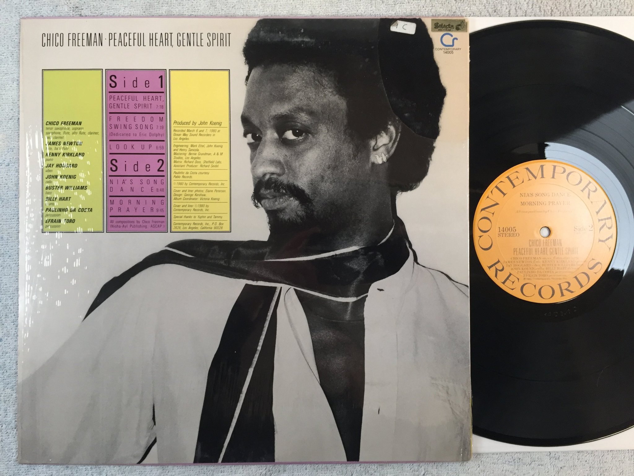 Omslagsbild för skivan CHICO FREEMAN peaceful heart, gentle spirit LP -80 US CONTEMPORARY 14005