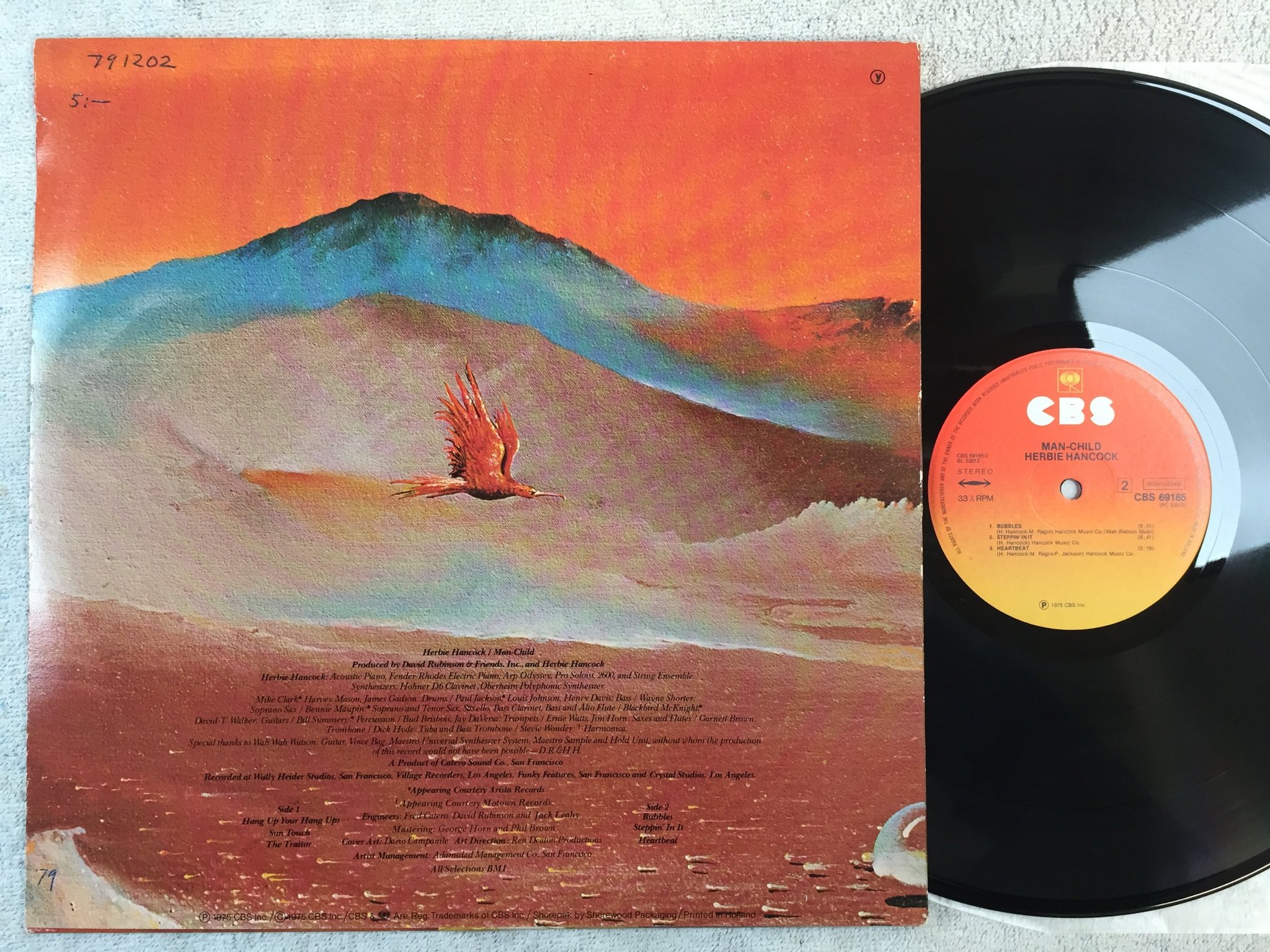 Omslagsbild för skivan HERBIE HANCOCK man-child LP -75 Hol CBS 69185