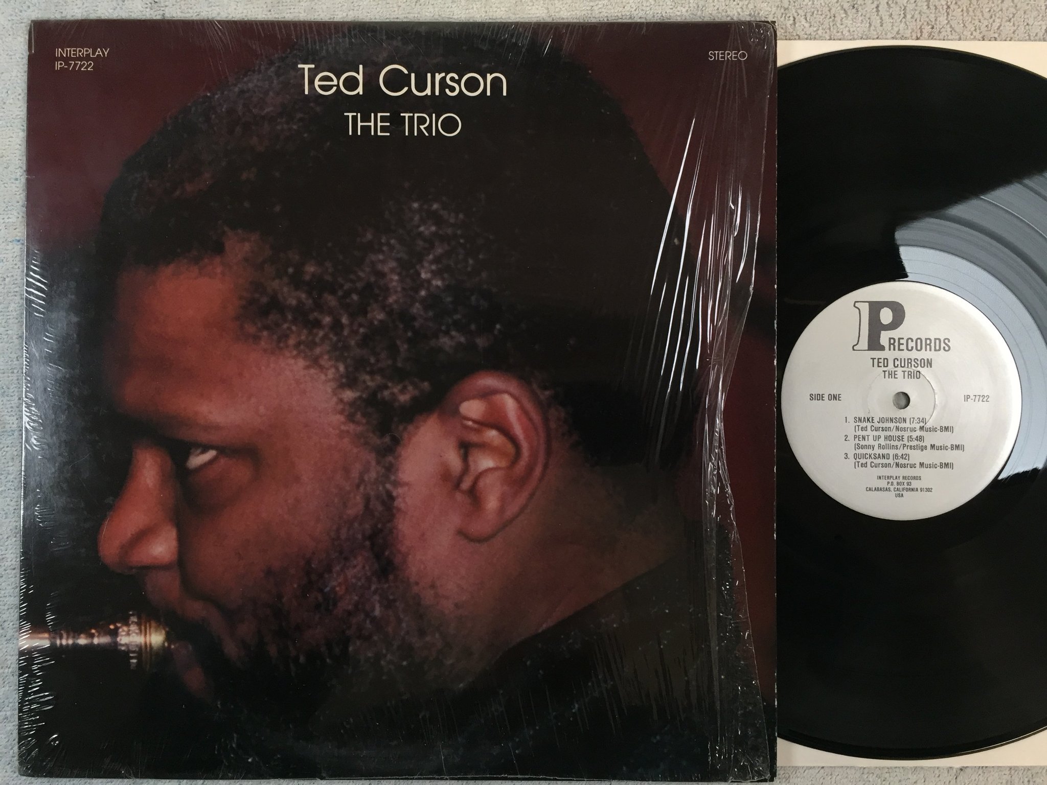 Omslagsbild för skivan TED CURSON the trio LP -79 US INTERPLAY IP-7722