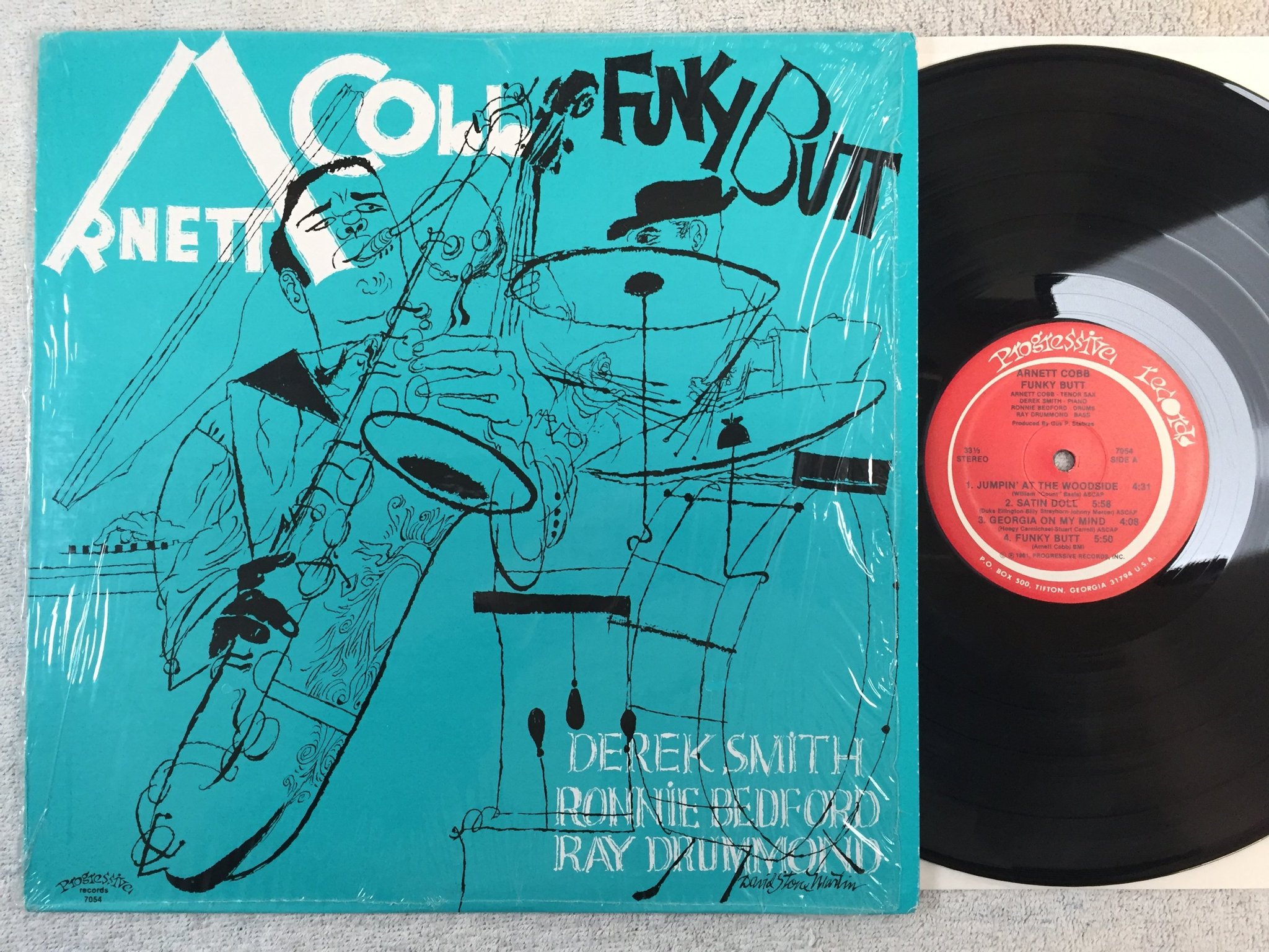 Omslagsbild för skivan ARNETT COBB funky butt LP -81 US PROGRESSIVE 7054