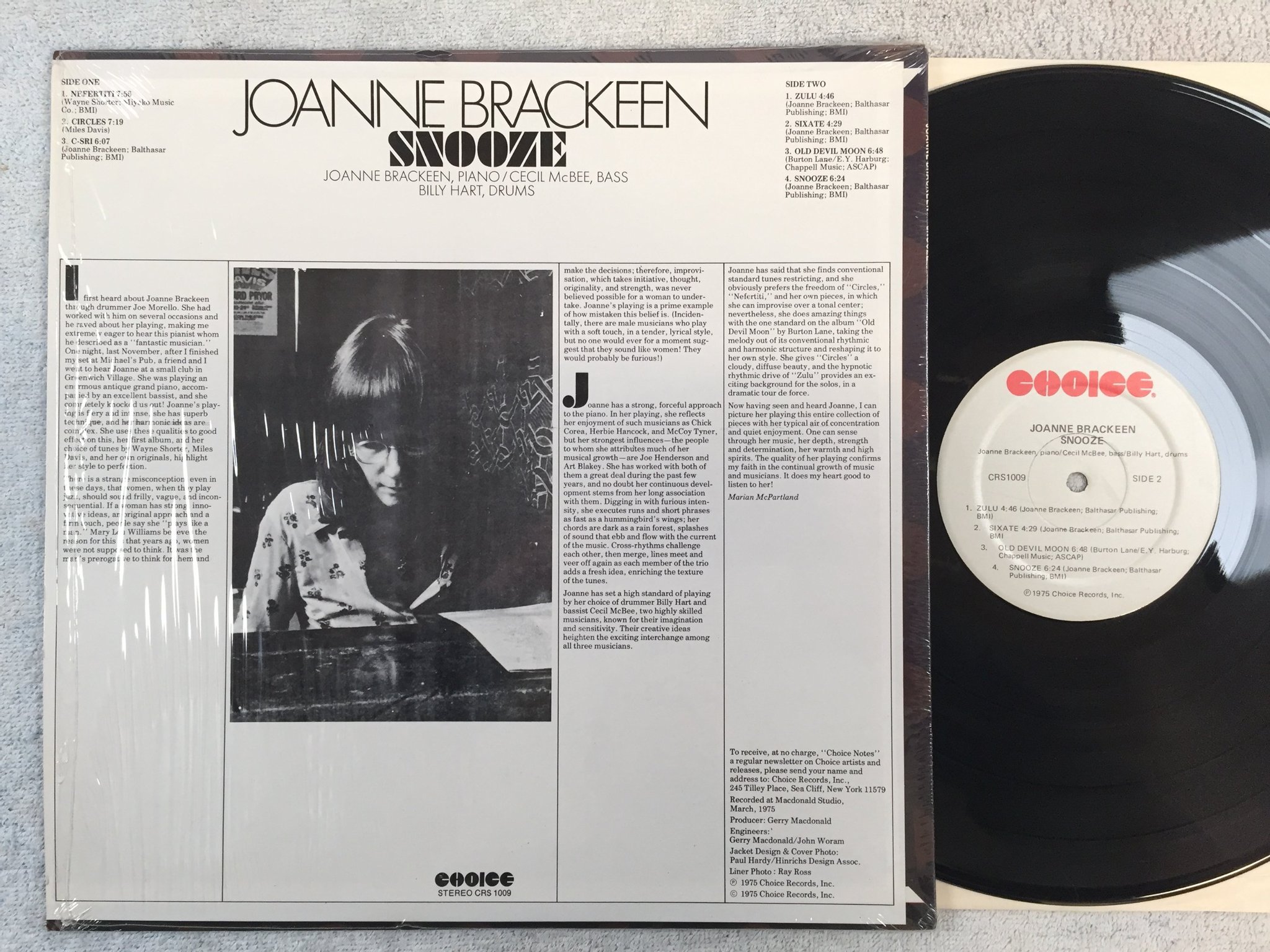 Omslagsbild för skivan JOANNE BRACKEEN snooe LP -75 US CHICE CRS1009