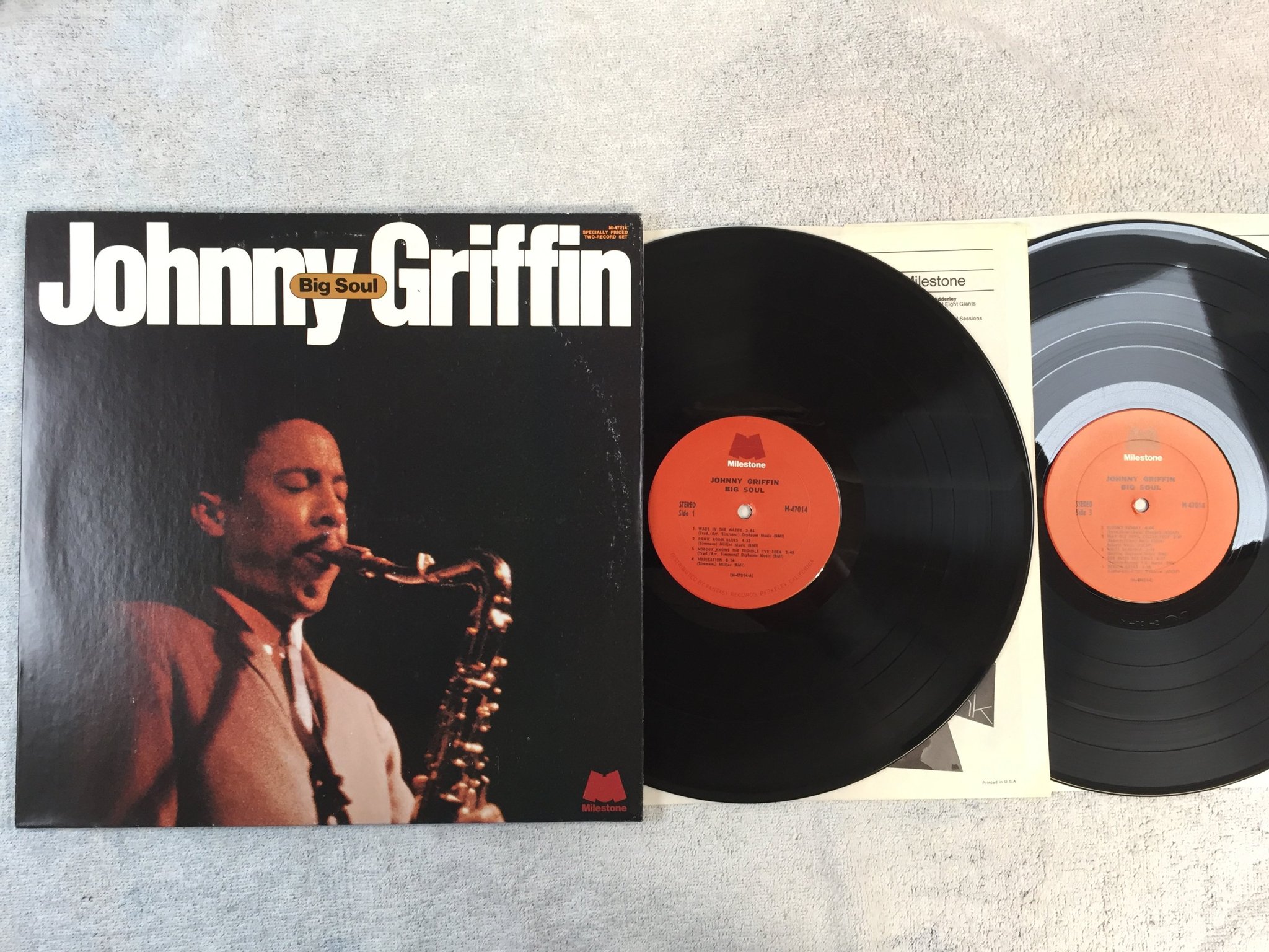 Omslagsbild för skivan JOHNNY GRIFFIN big soul 2xLP US MILESTONES M-47014