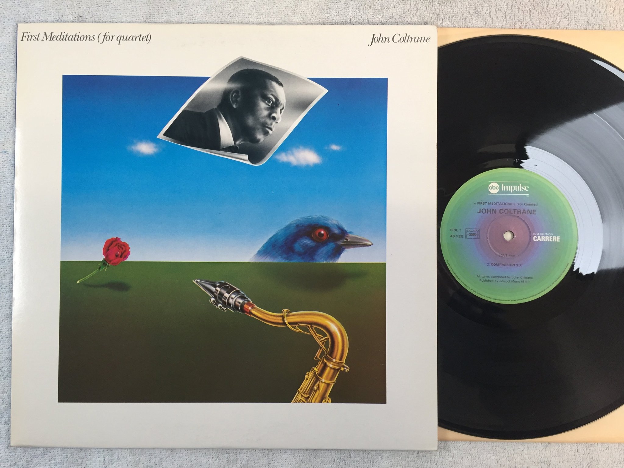 Omslagsbild för skivan JOHN COLTRANE first meditation LP France ABC / IMPULSE / CARRERE AS 9.332