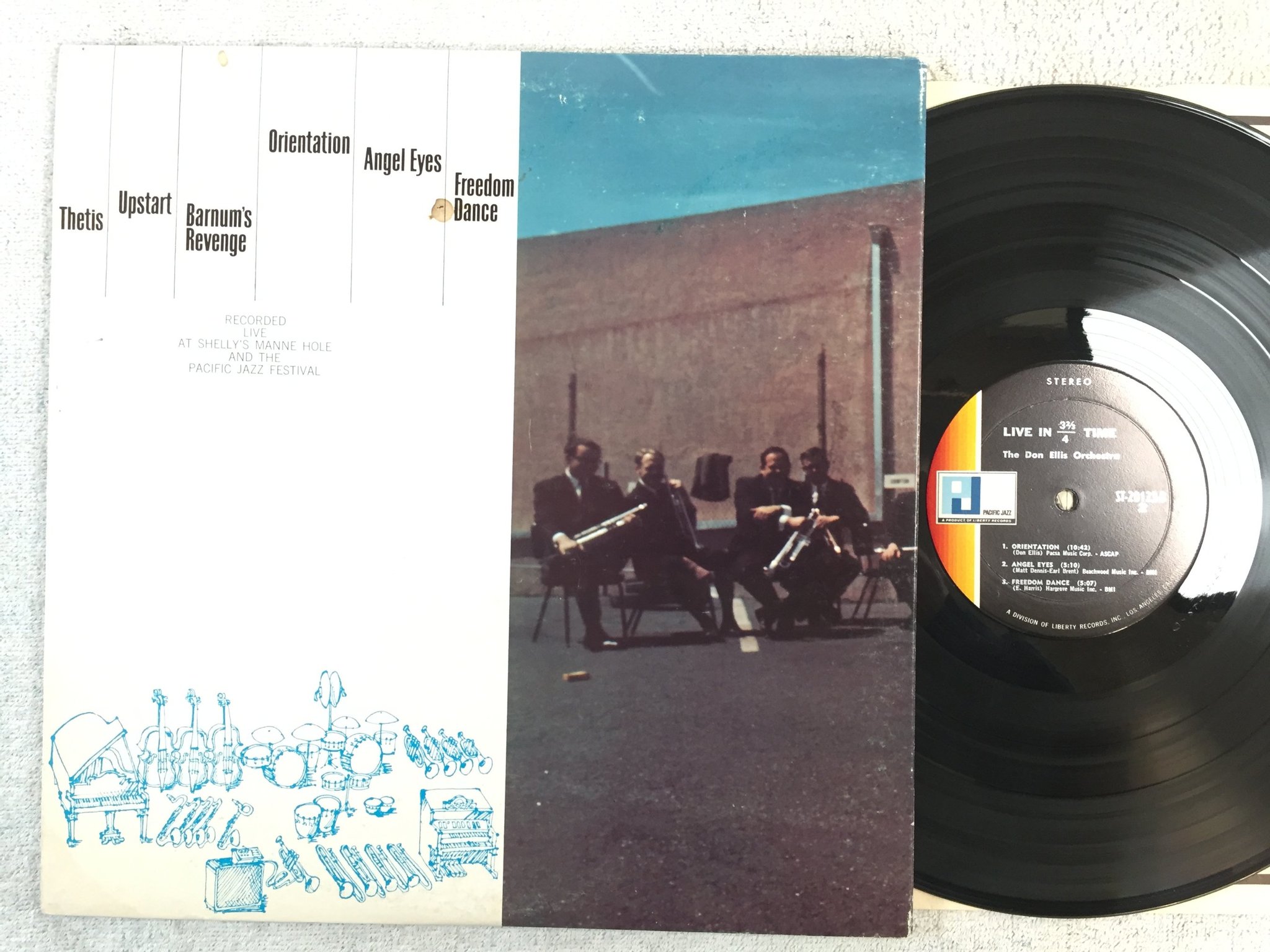 Omslagsbild för skivan THE DON ELLIS ORCHESTRA live in 31/2/4 time LP US PACIFIC JAZZ  ST-20123