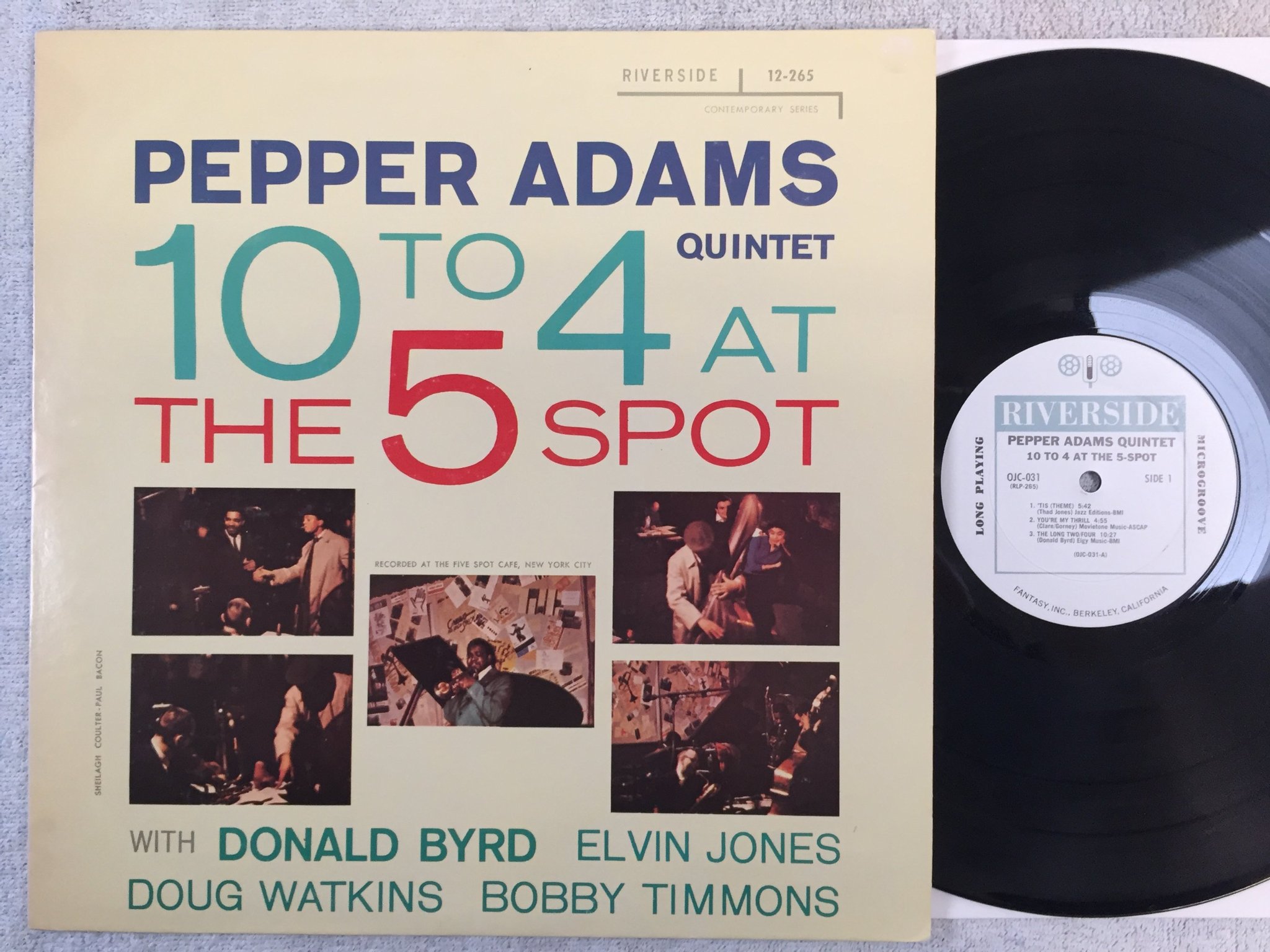 Omslagsbild för skivan PEPPER ADAMS QUINTET 10 to 4 at the 5-spot LP RIVERSIDE OJC-031 