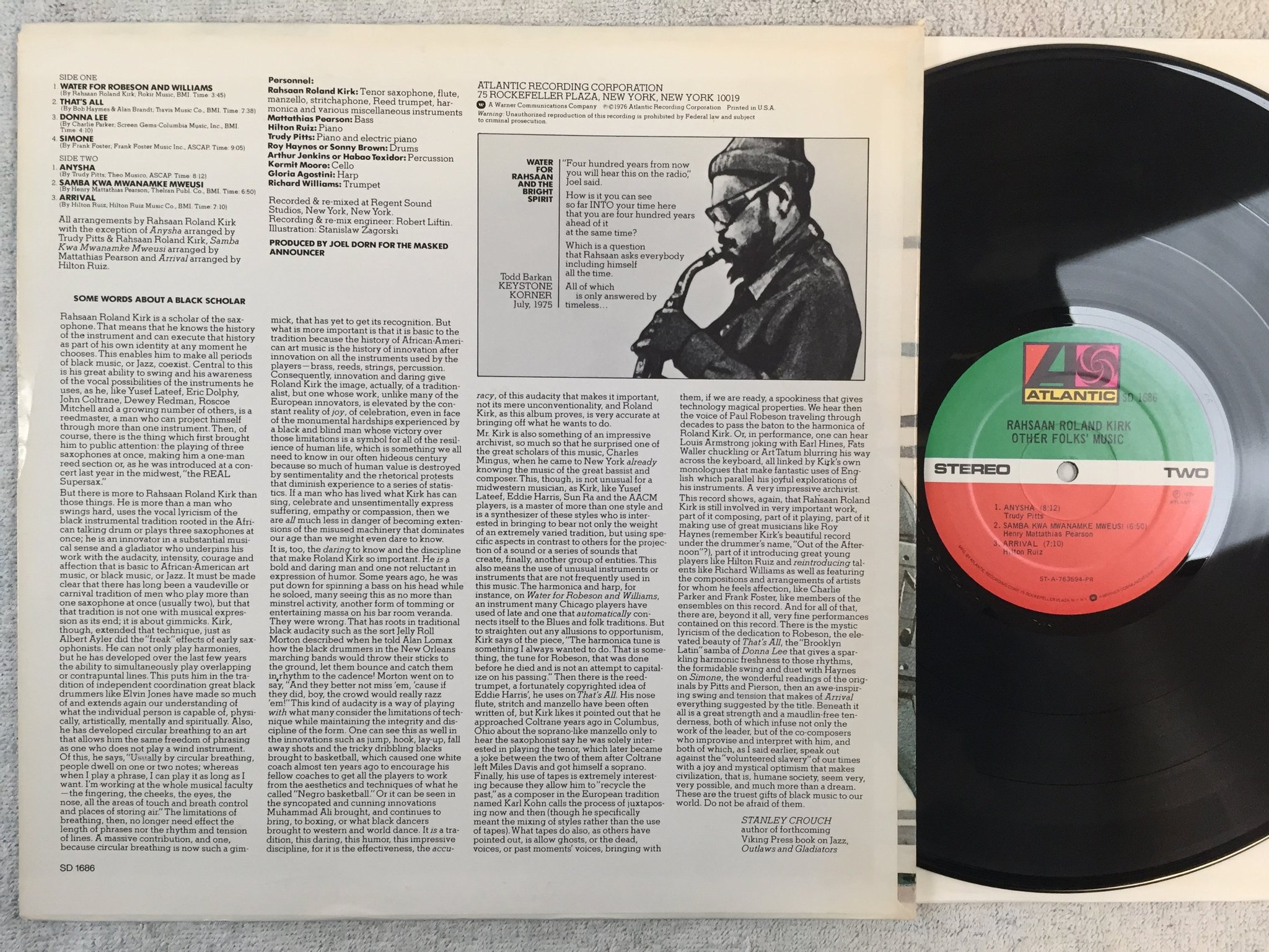 Omslagsbild för skivan RAHSAAN ROLAND KIRK other folks music LP -76 US ATLANTIC SD 1686