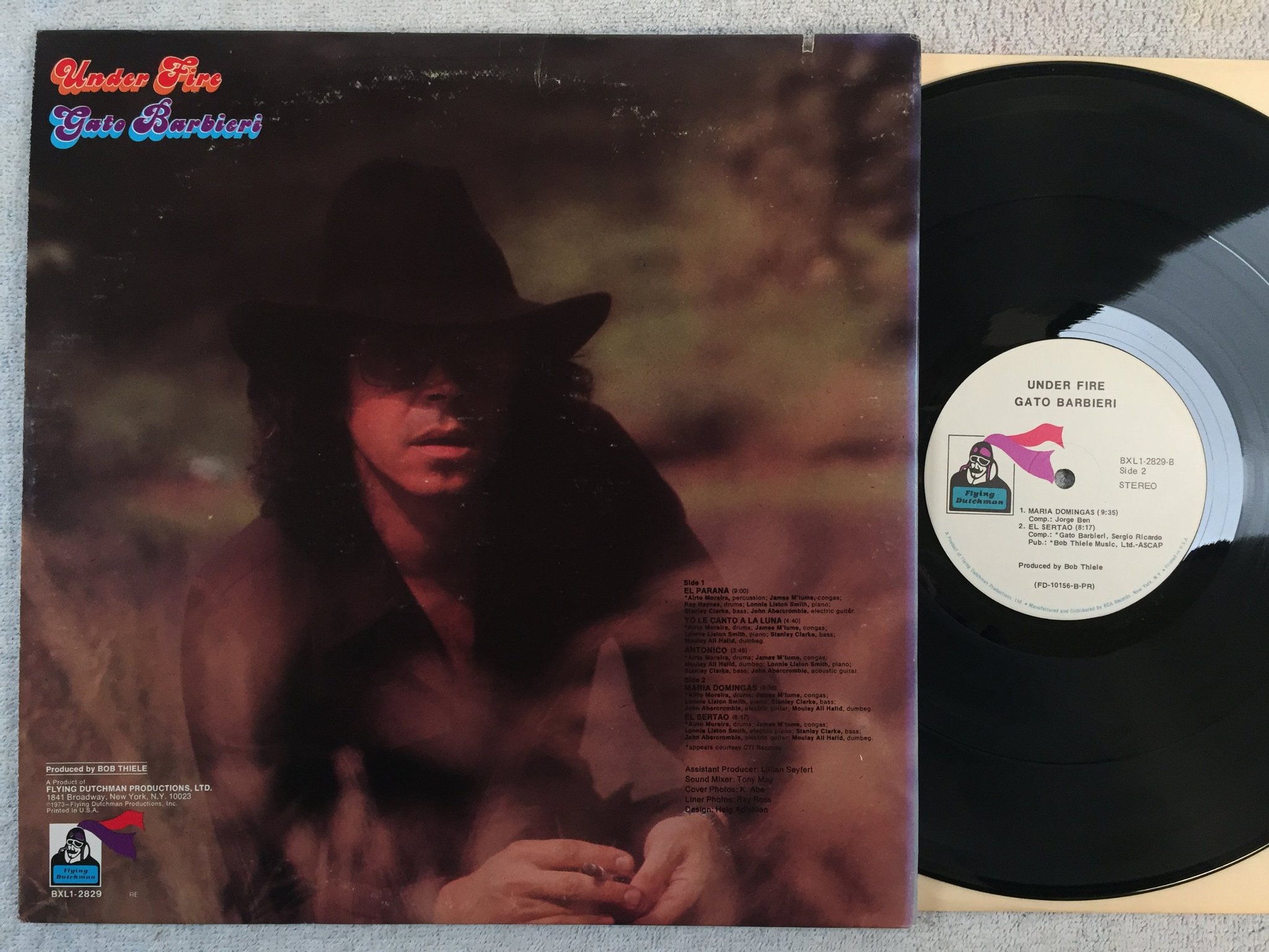 Omslagsbild för skivan GATO BARBIERI under fire LP -73/78 US FLYING DUTCHMAN BXL1-2829