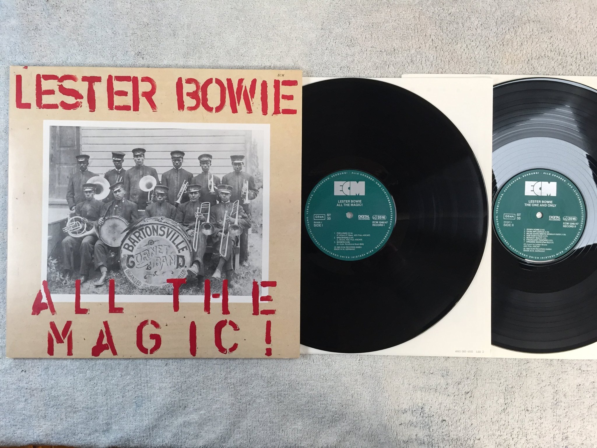 Omslagsbild för skivan LESTER BOWIE the one and only 2xLP -83 Ger ECM 1246/47