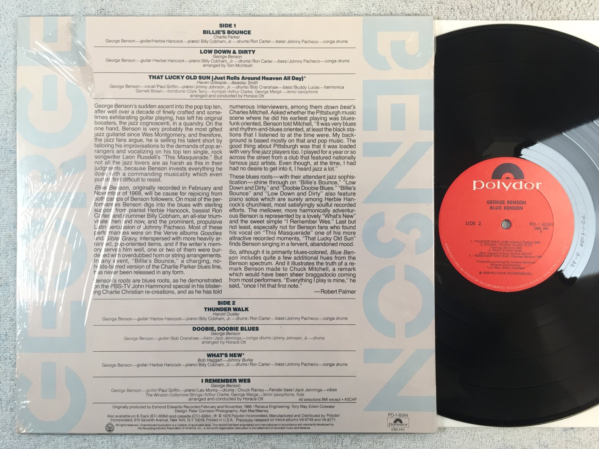 Omslagsbild för skivan GEORGE BENSON blue benson LP -76 US POLYDOR PD-1-6084