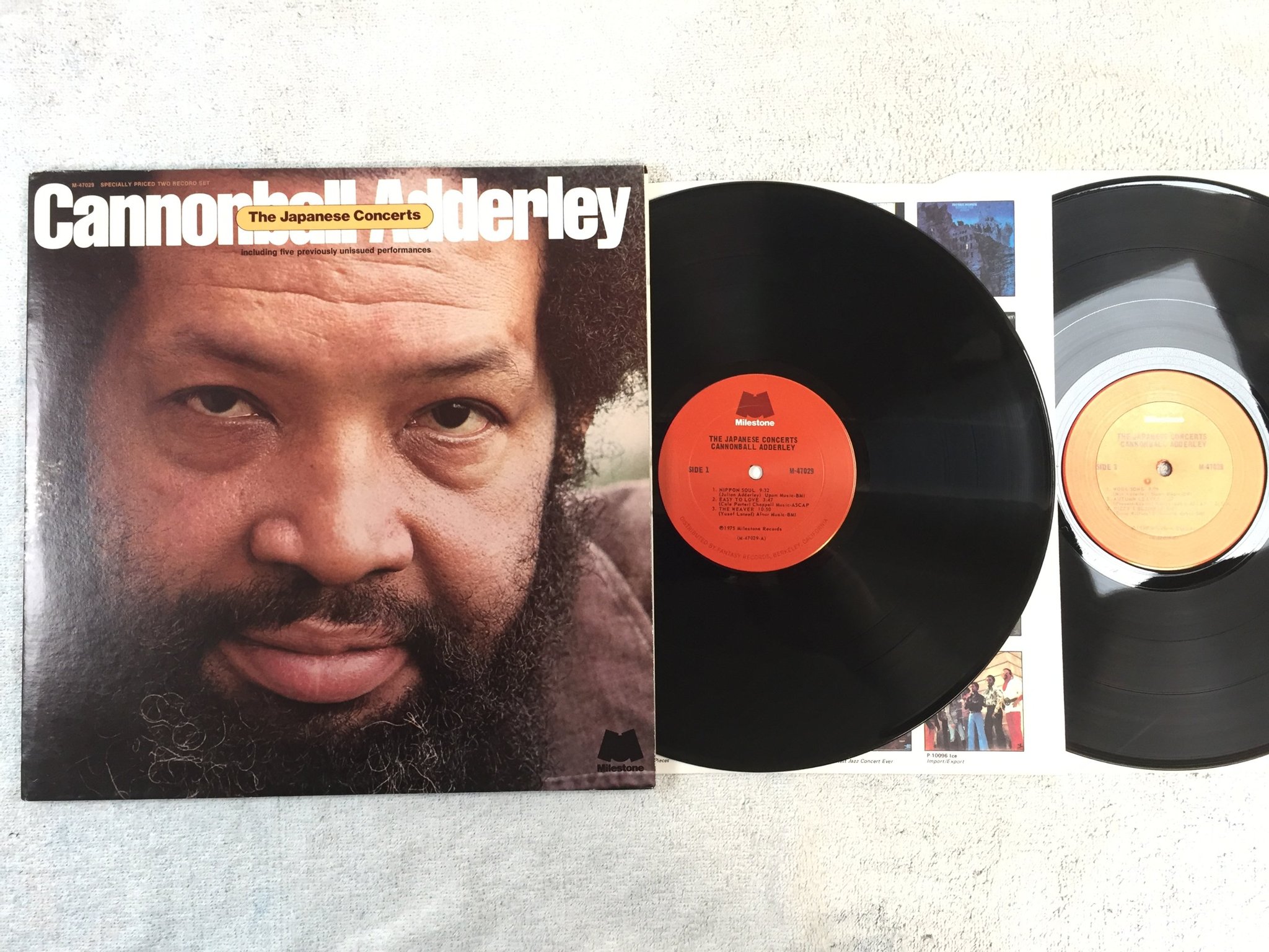 Omslagsbild för skivan CANNONBALL ADDERLEY The Japanese Concerts 2xLP -75 US MILESTONE M-47029