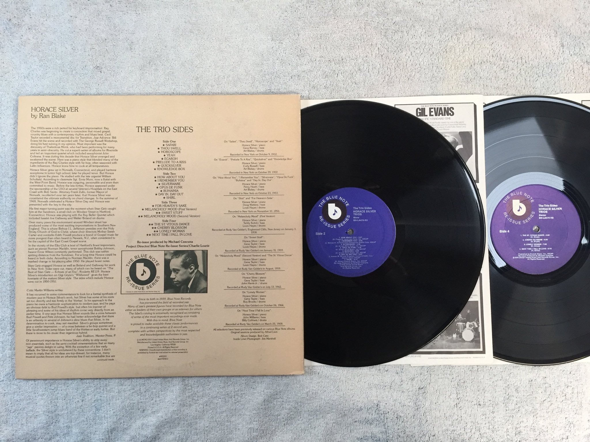 Omslagsbild för skivan HORACE SILVER TRIOS the trio sides 2xLP -76 US BLUE NOTE BN-LA474-H2