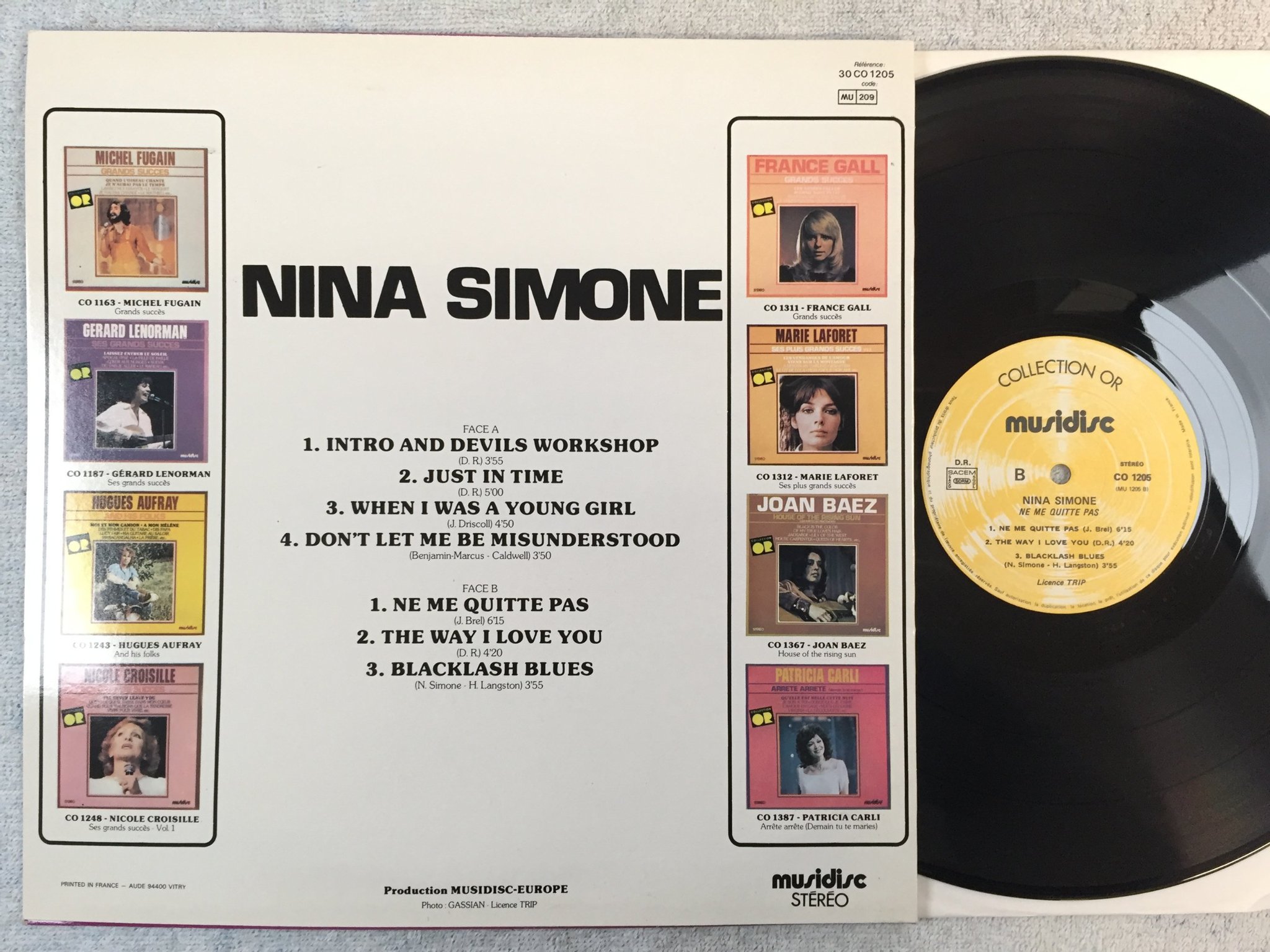 Omslagsbild för skivan NINA SIMONE ne me quitte pas LP France COLLECTION OR CO 1205
