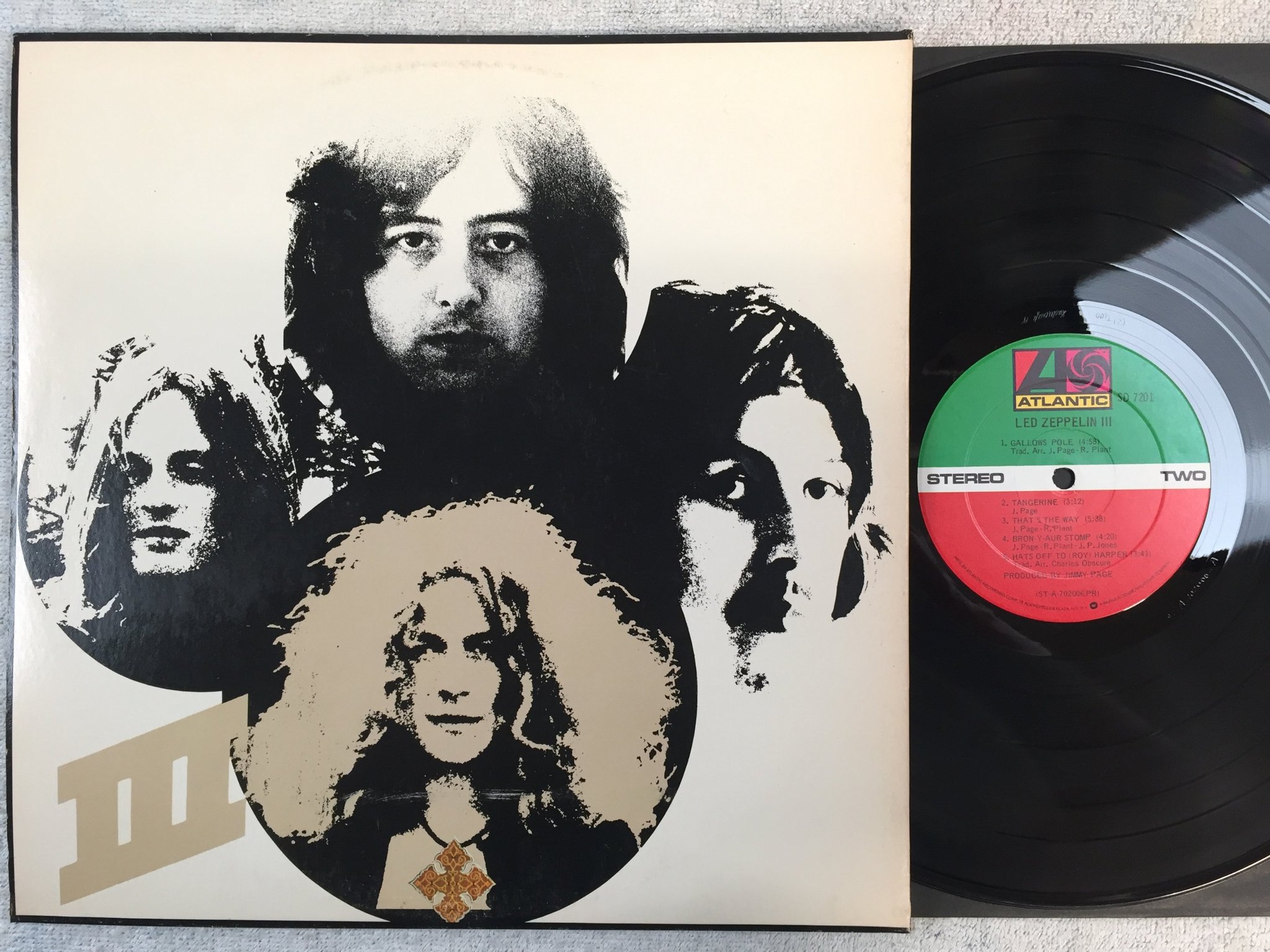 Omslagsbild för skivan LED ZEPPELIN III LP -70 US ATLANTIC SD 7201 Presswell pressing / Nice copy