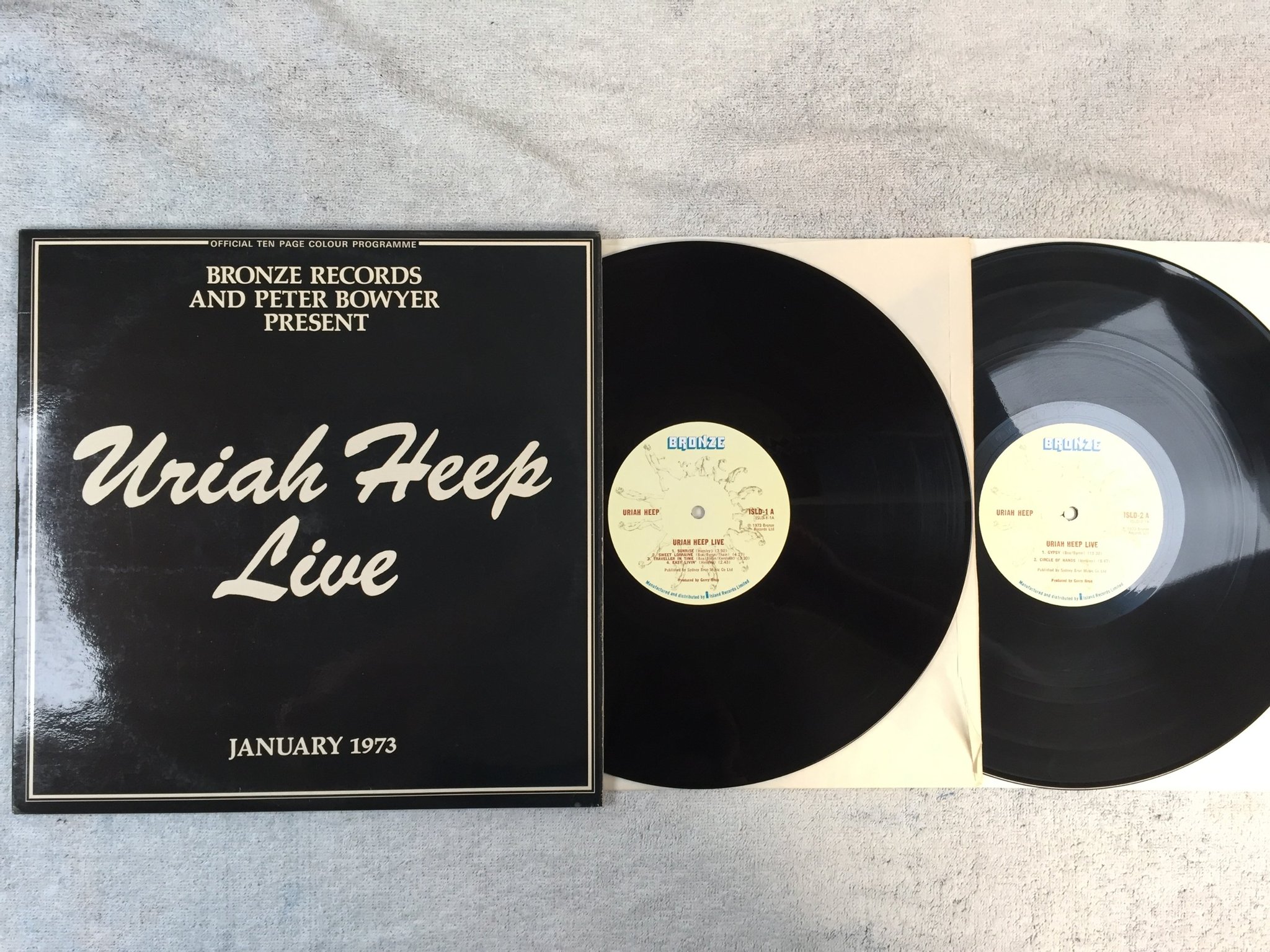 Omslagsbild för skivan URIAH HEEP live 2xLP -73 UK BRONZE ISLD 1