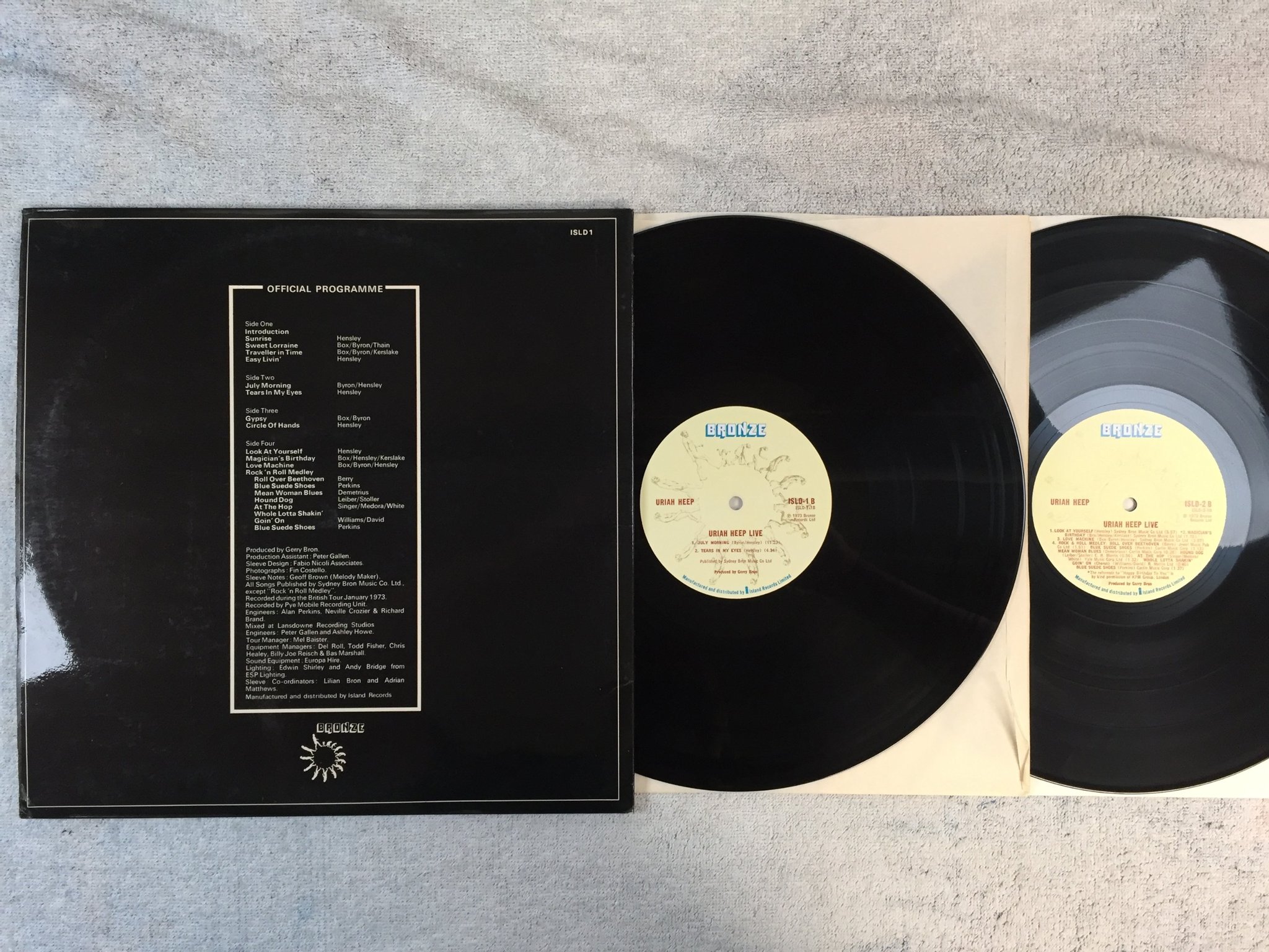 Omslagsbild för skivan URIAH HEEP live 2xLP -73 UK BRONZE ISLD 1