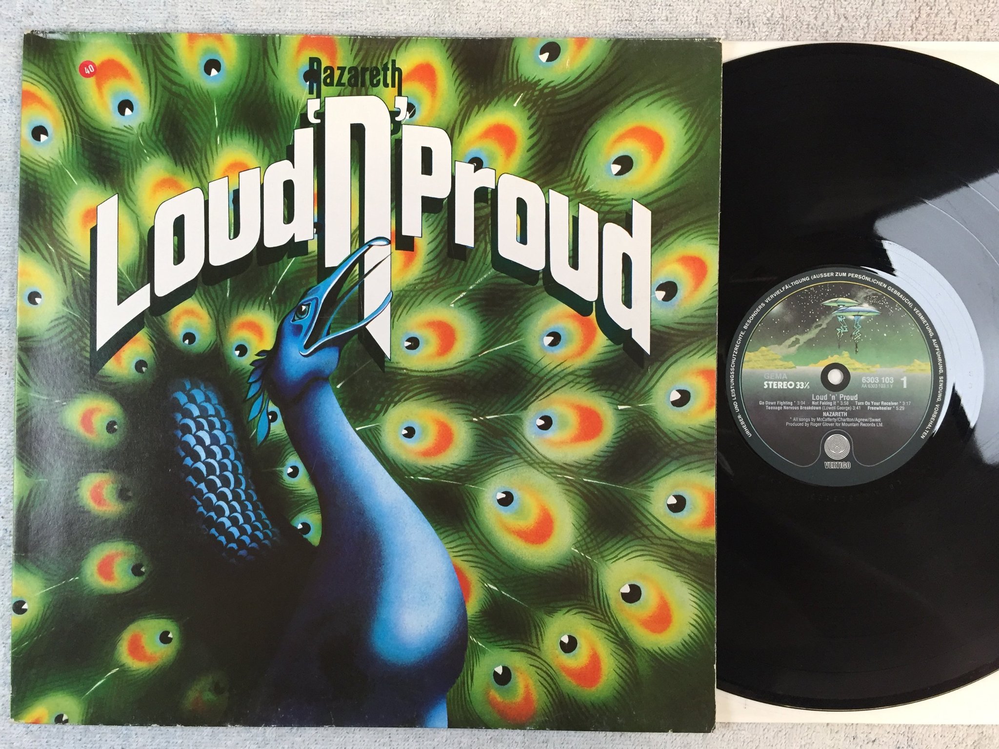 Omslagsbild för skivan NAZARETH loud n proud LP -74 Ger VERTIGO 6303 103