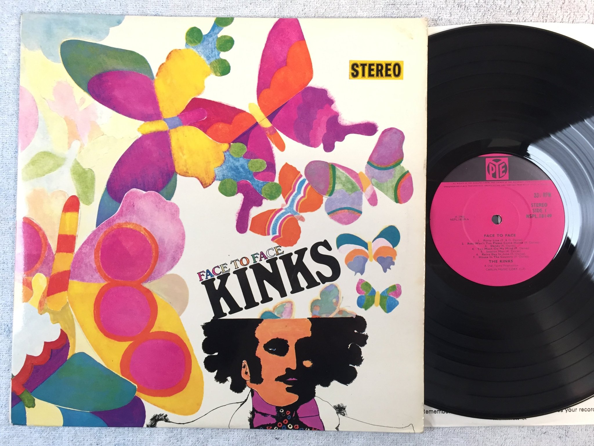 Omslagsbild för skivan THE KINKS face to face LP -66 UK PYE NSPL 18149 rare!!!