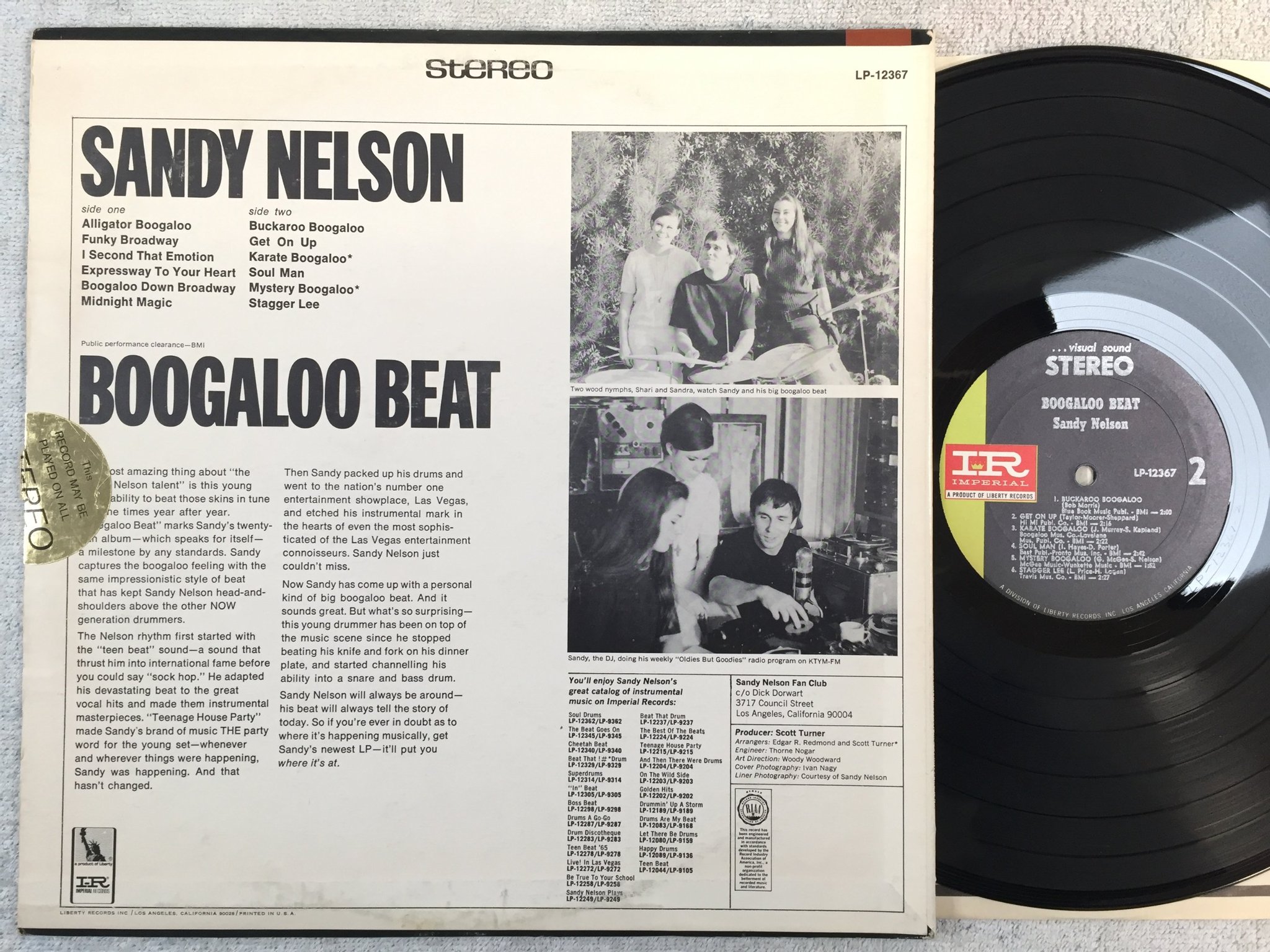 Omslagsbild för skivan SANDY NELSON boogaloo beat LP US IMPERIAL LP-12367