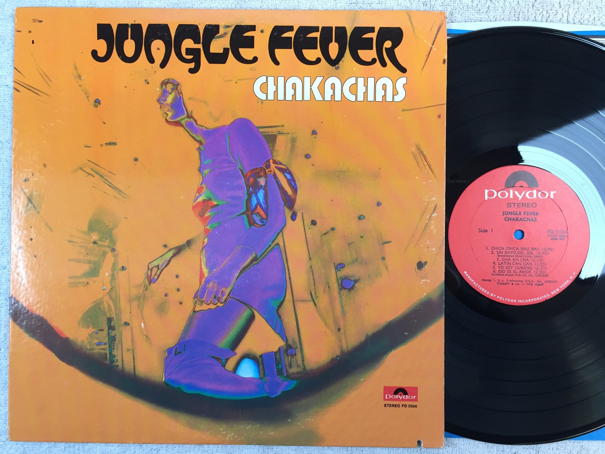 Omslagsbild för skivan CHAKACHAS jungle fever LP -72 US POLYDOR PD 5504