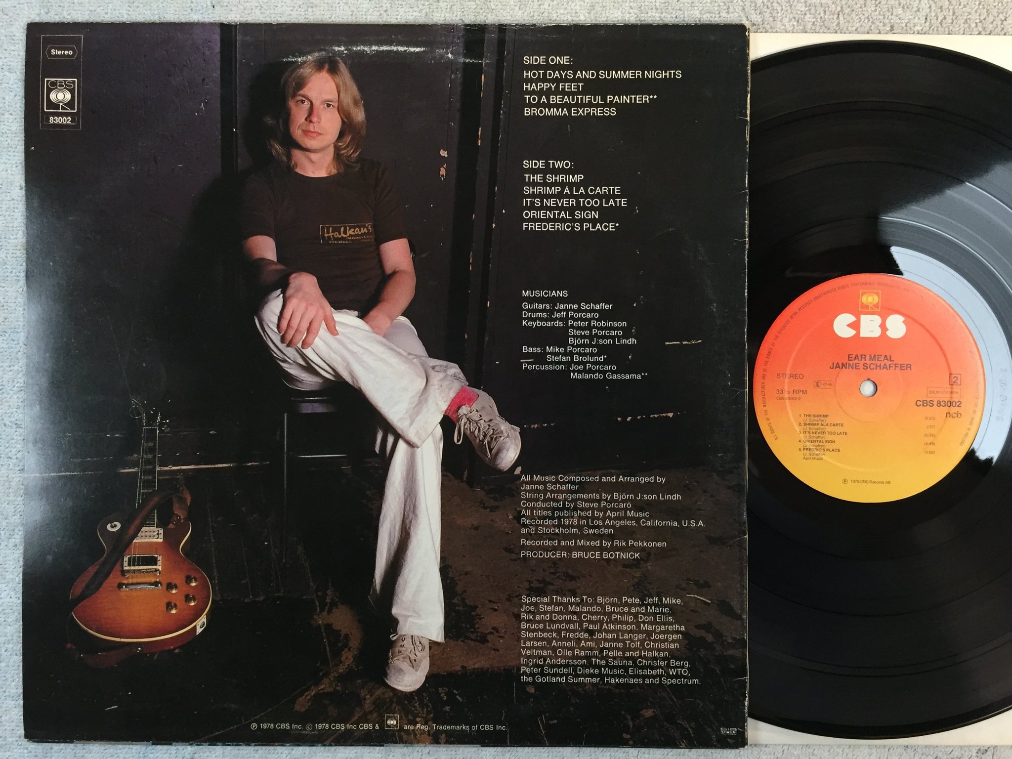 Omslagsbild för skivan JANNE SCHAFFER ear meal  LP -78 ncb CBS 83002
