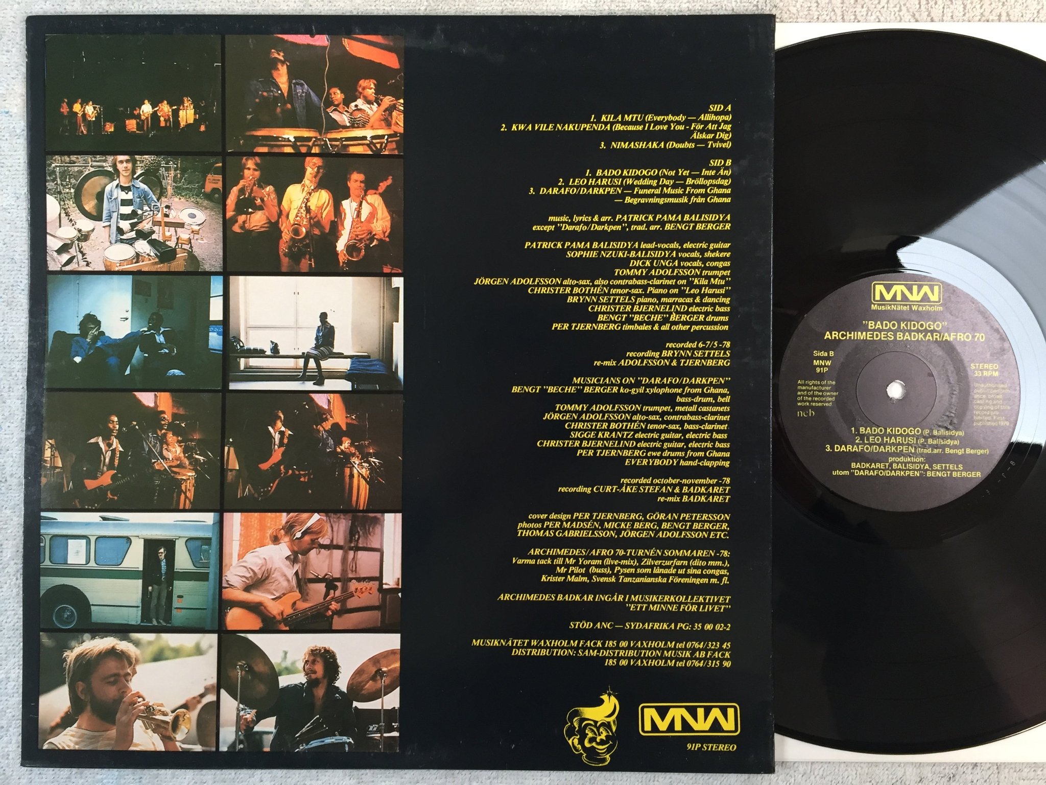 Omslagsbild för skivan ARCHIMEDES BADKAR / AFRO 70 bado kidogo LP -79 Swe MNW 91p  