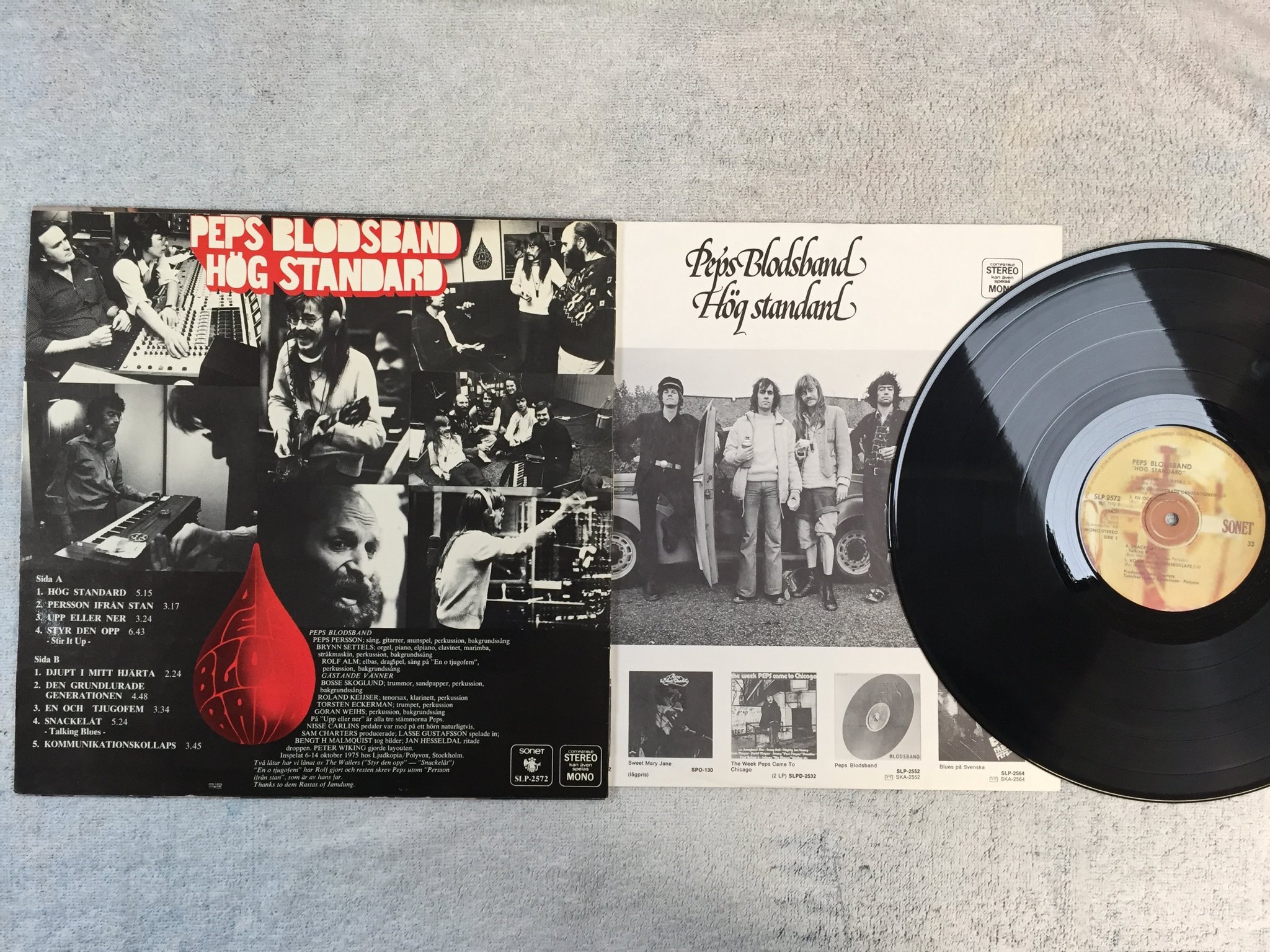 Omslagsbild för skivan PEPS PERSON hög standard LP -75 Swe SONET SLP 2572