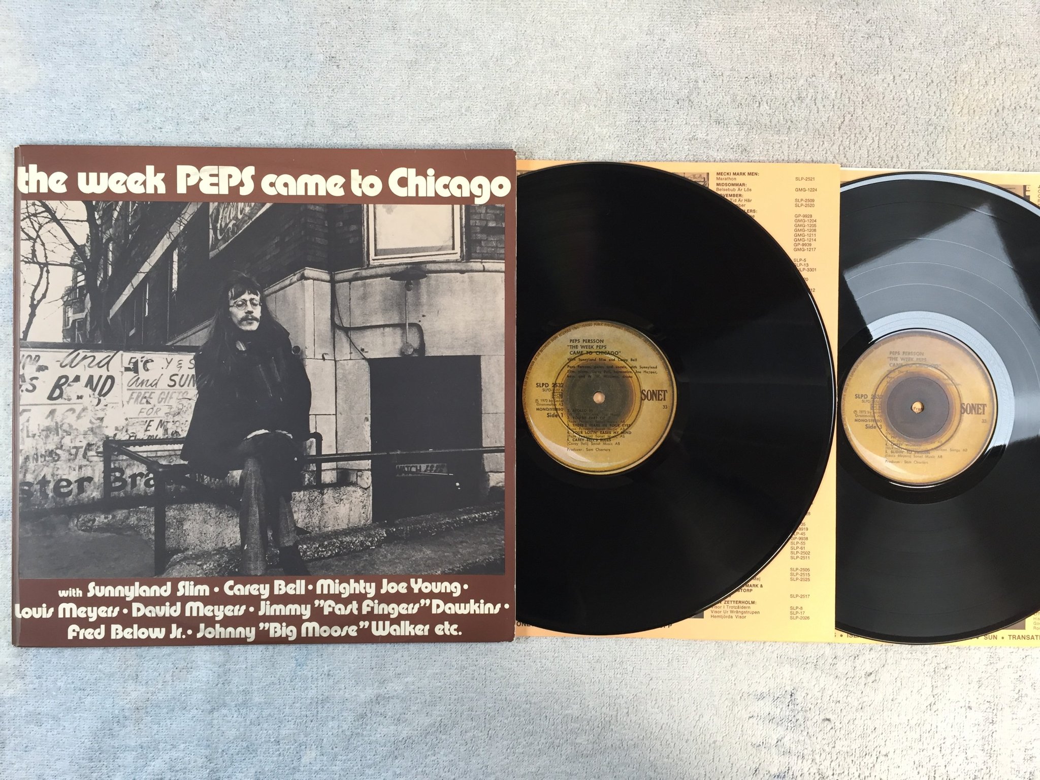 Omslagsbild för skivan PEPS PERSSON the week Peps came to Chicago 2xLP -72 Swe SONET SLPD 2532