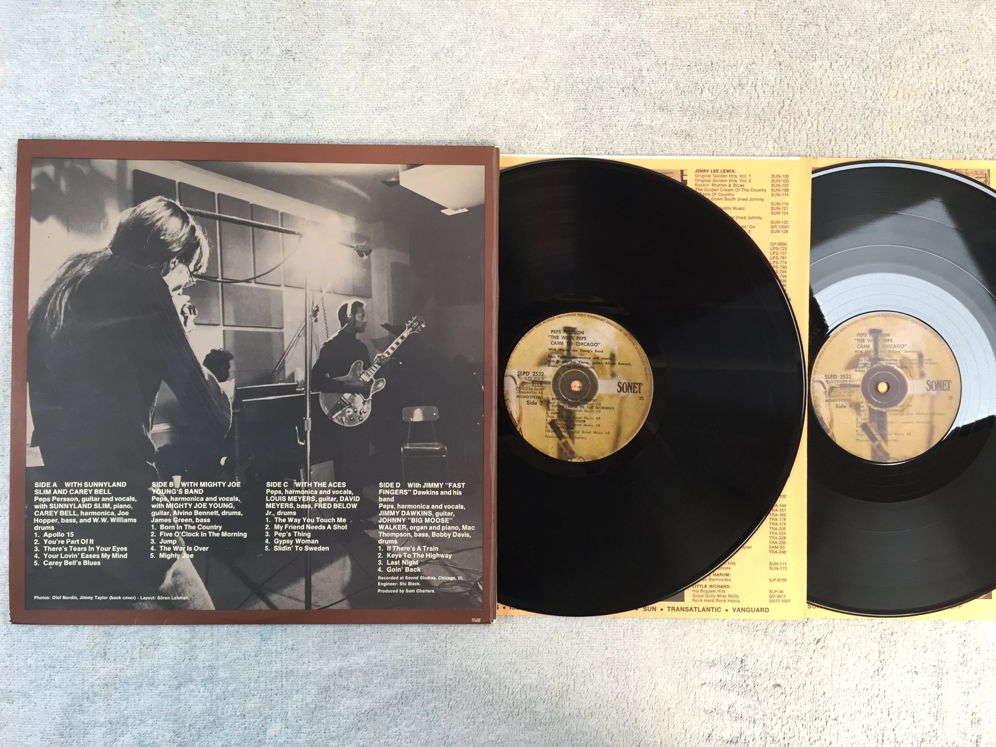 Omslagsbild för skivan PEPS PERSSON the week Peps came to Chicago 2xLP -72 Swe SONET SLPD 2532