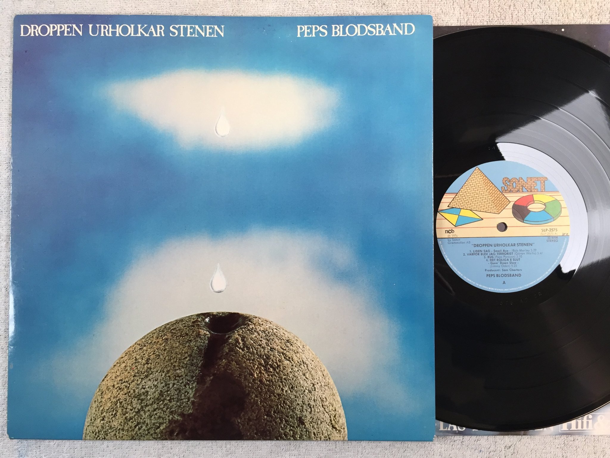 Omslagsbild för skivan PEPS PERSSON droppen urholkar stenen LP -76 Swe SONET SLP-2575