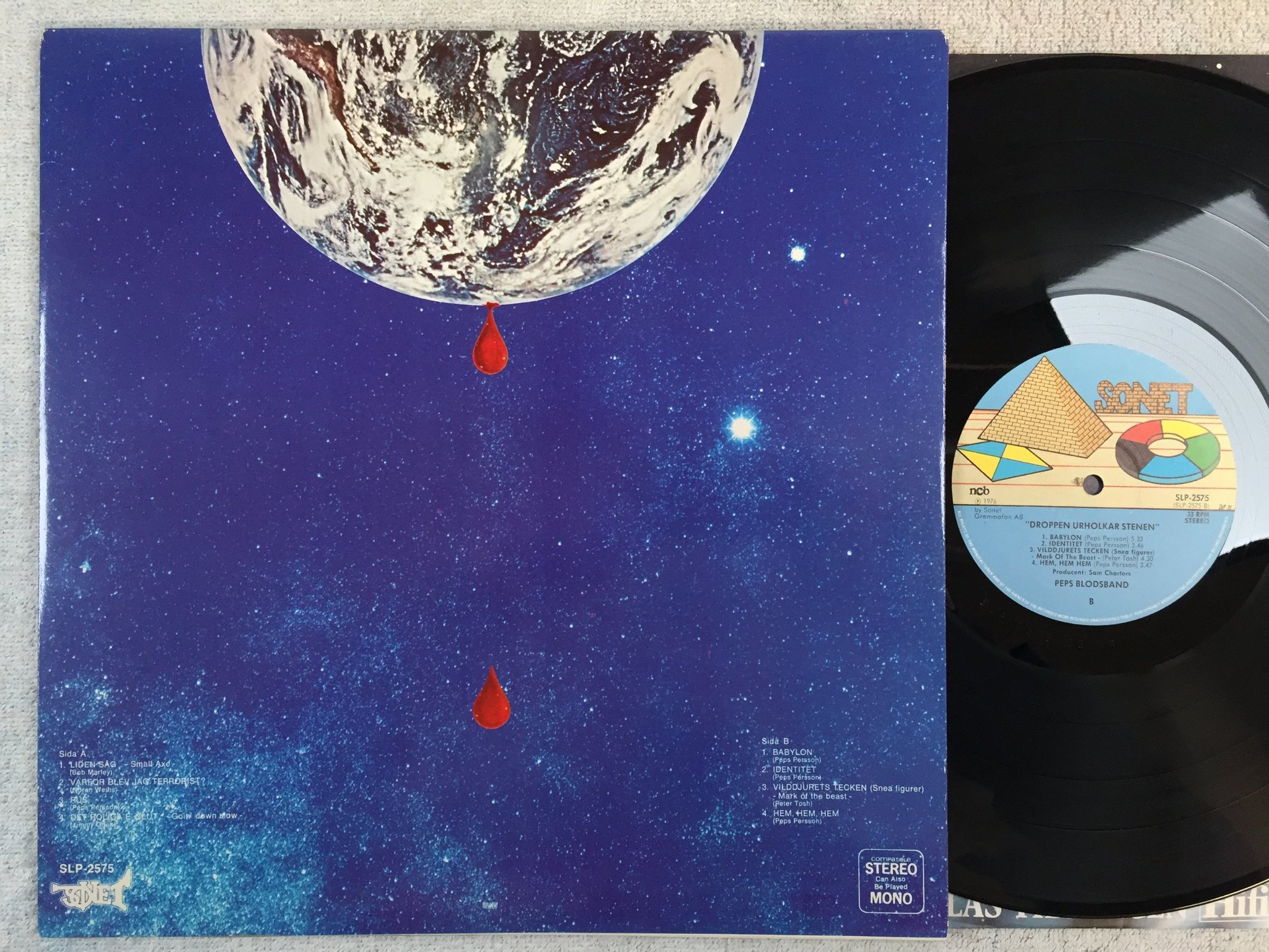 Omslagsbild för skivan PEPS PERSSON droppen urholkar stenen LP -76 Swe SONET SLP-2575