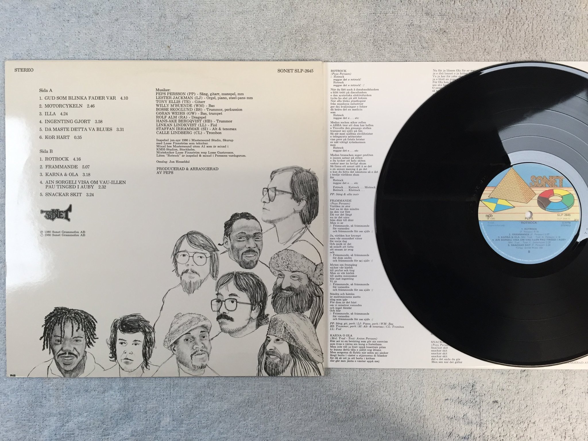 Omslagsbild för skivan PEPS PERSSON rotrock  LP -80 Swe SONET SLP-2645