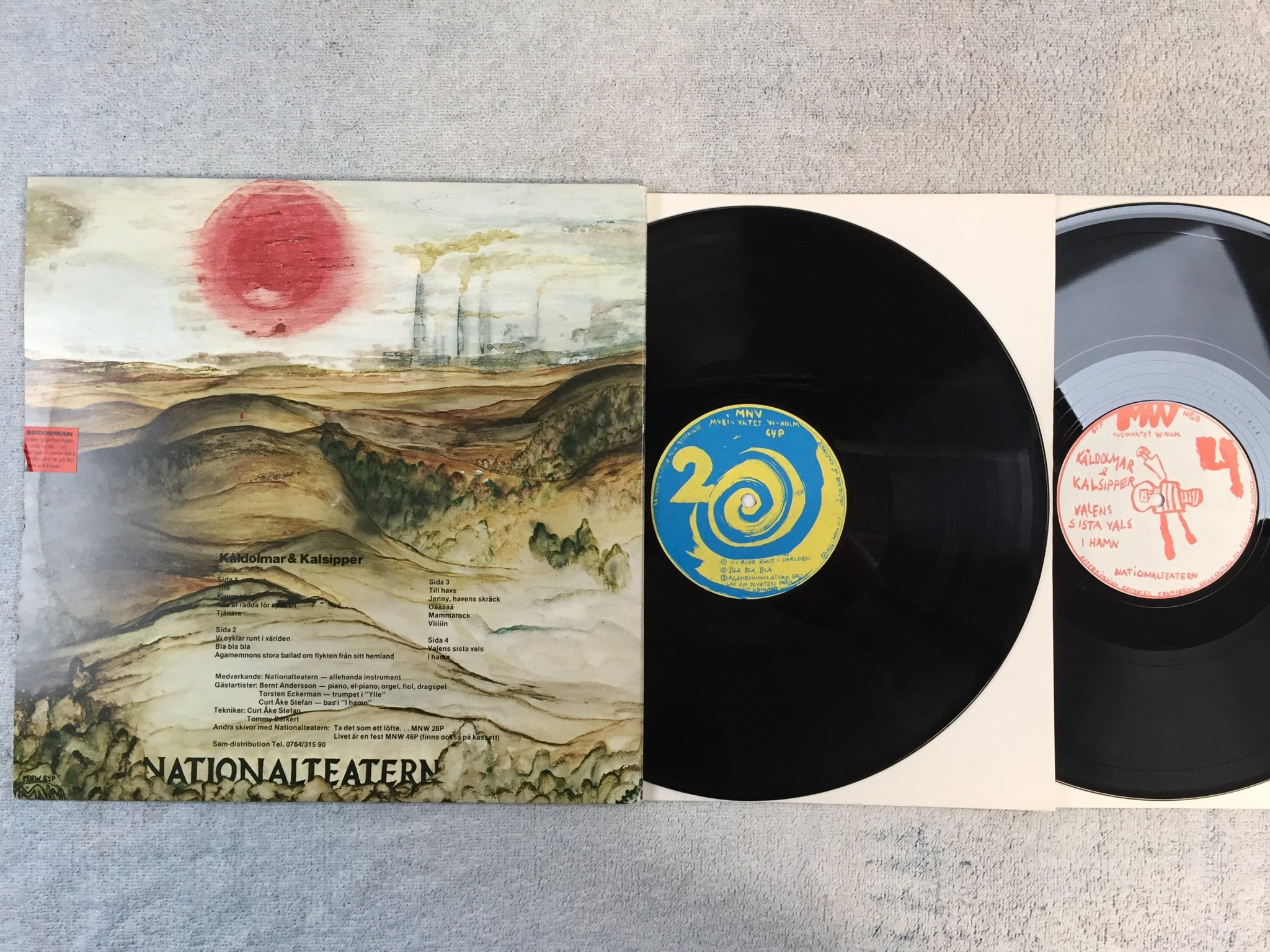 Omslagsbild för skivan NATIONALTEATERN kåldolmar & kalsipper 2xLP -76 Swe MNW 64P