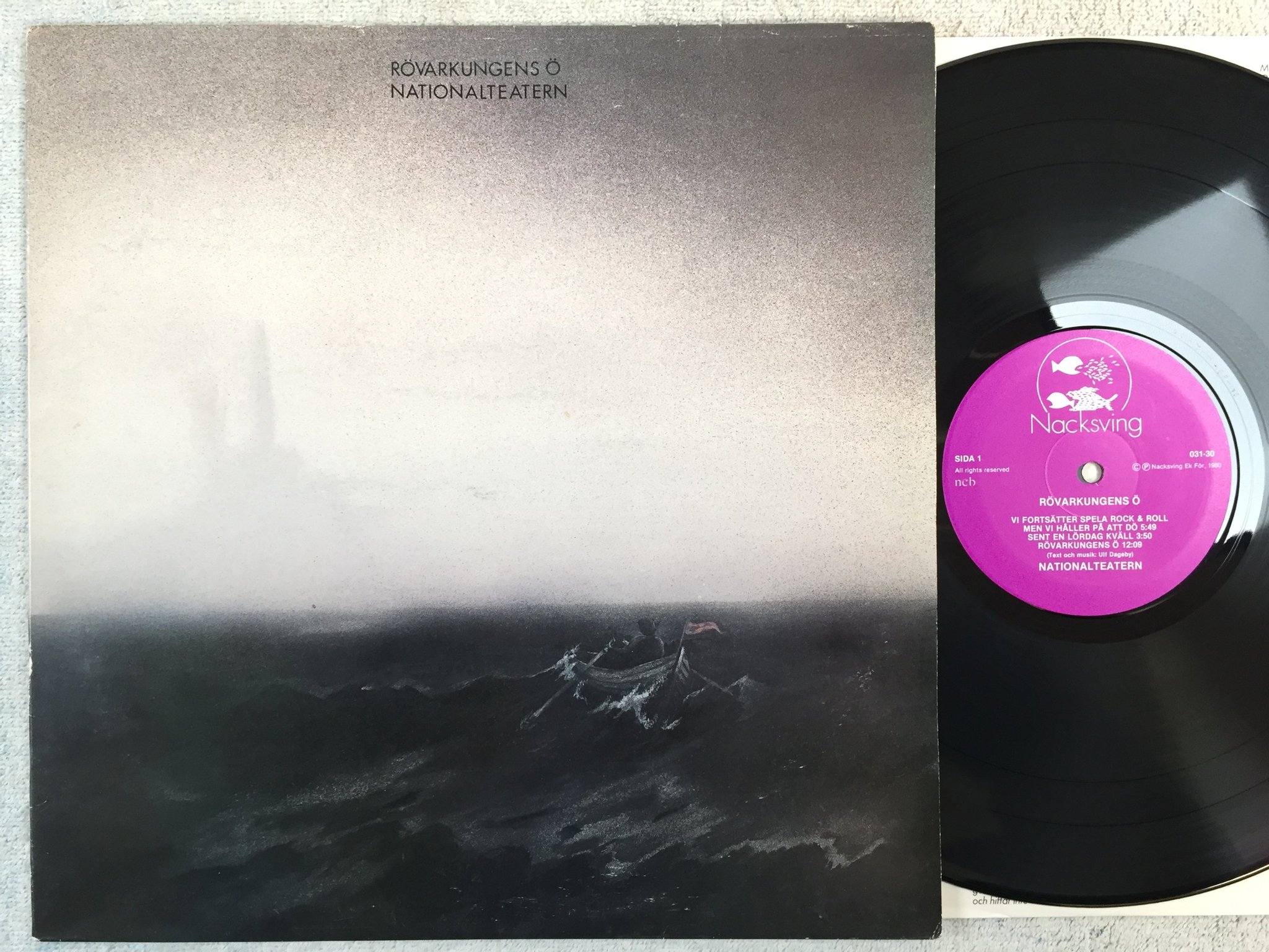 Omslagsbild för skivan NATIONALTEATERN rövarkungens ö LP -80 Swe NACKSVING 031-30 