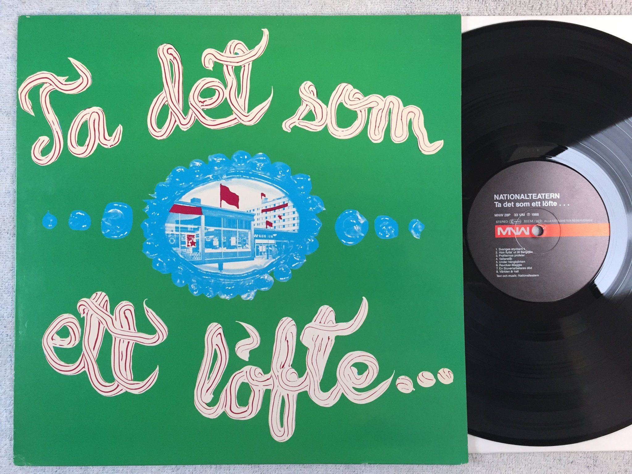 Omslagsbild för skivan NATIONALTEATERN ...ta det inte som ett hot LP   Swe MNW 28P