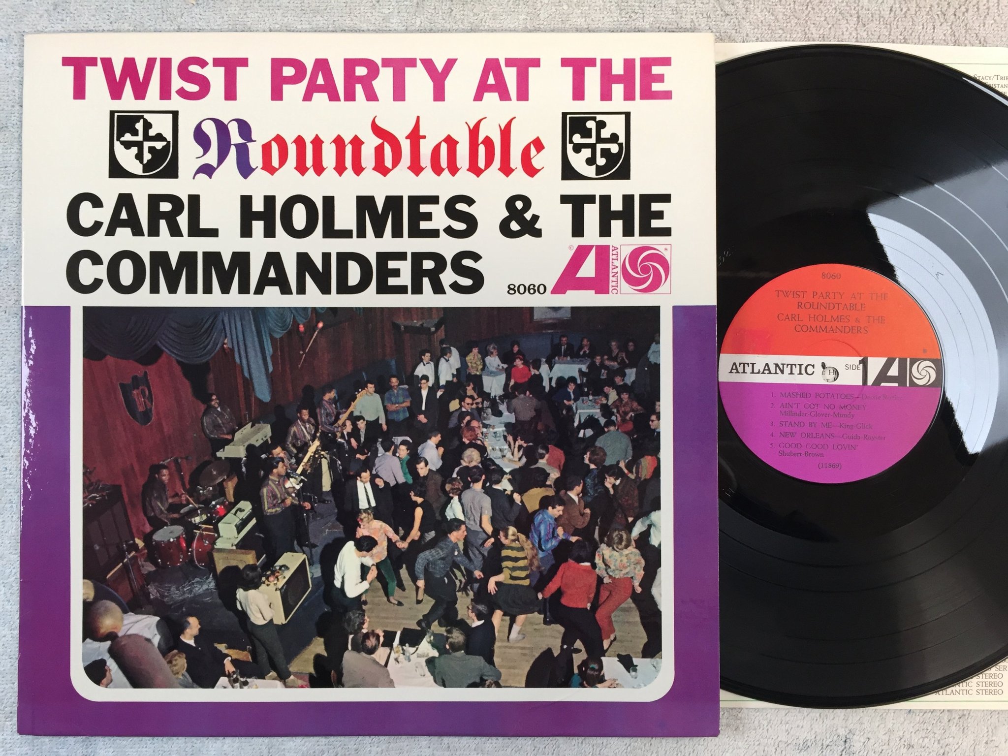 Omslagsbild för skivan CARL HOLMES & THE COMMANDERS twist party at the roundtable LP -62 US ATLANTIC 80