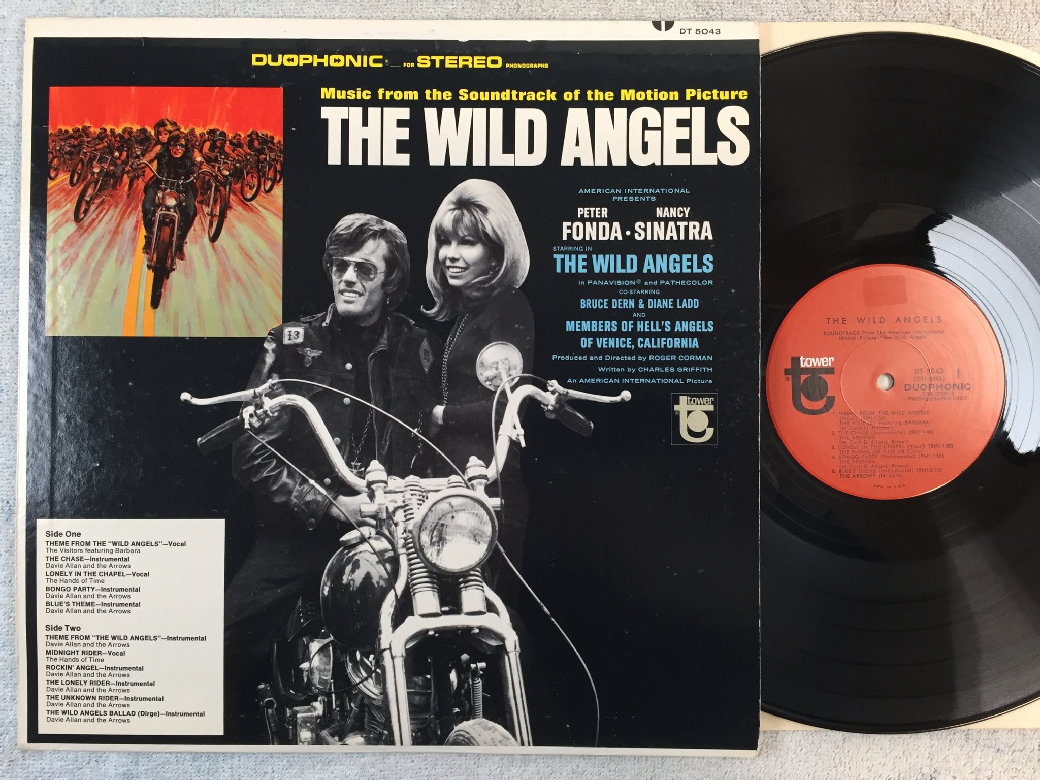 Omslagsbild för skivan V/A  the wild angels LP -66 US TOWER DT 5043 