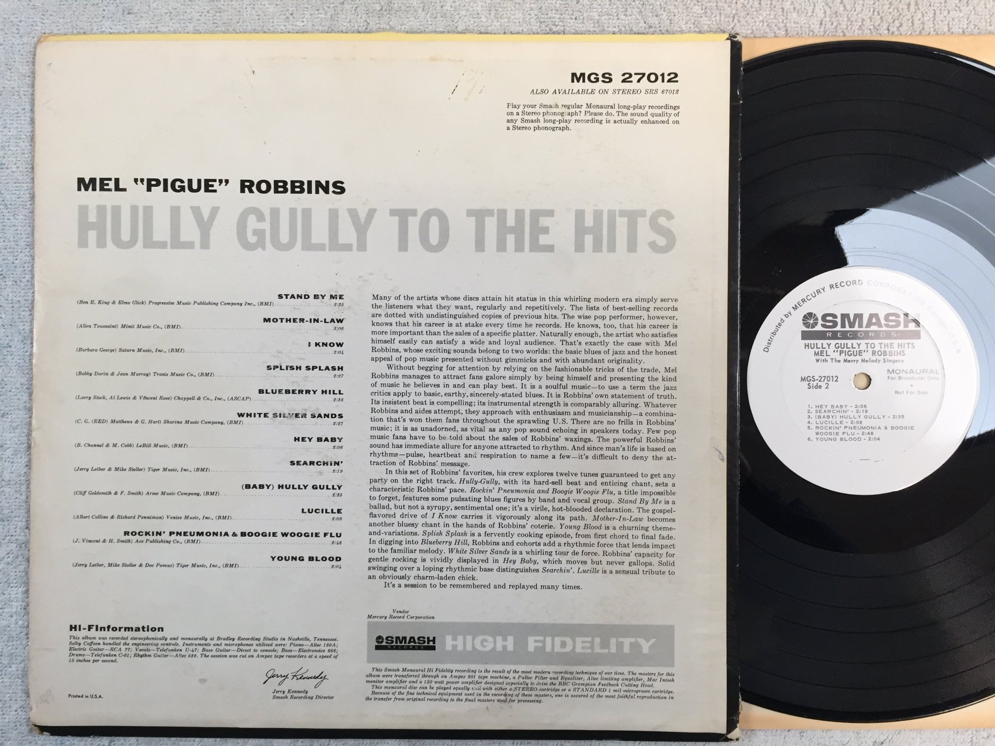 Omslagsbild för skivan MEL ROBBINS hully gully to the hits LP -62 US SMASH MGS 27012 promo
