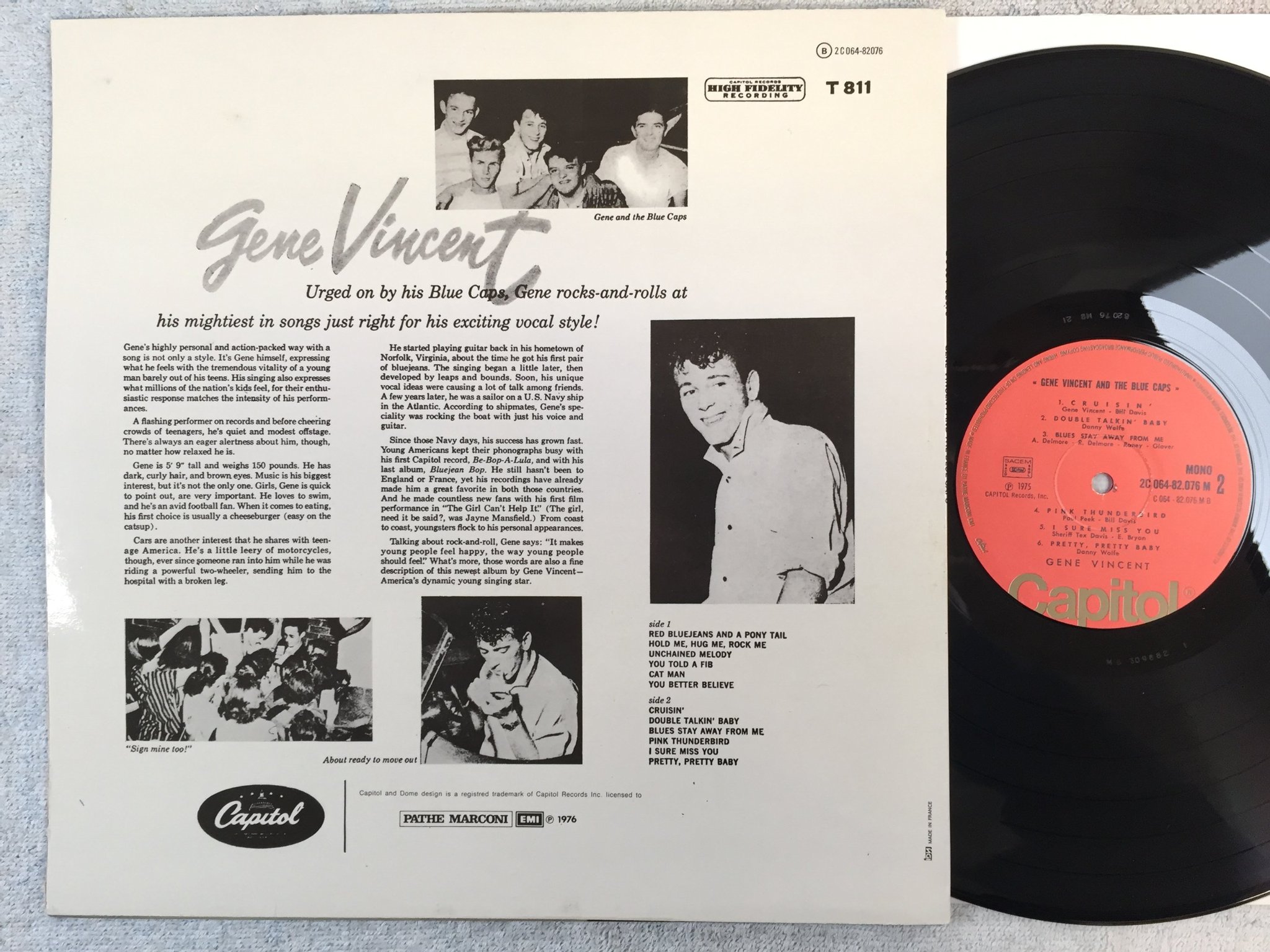 Omslagsbild för skivan GENE VINCENT & THE BLUE CAPS LP -75 Fra CAPITOL 2C 064 82076 M