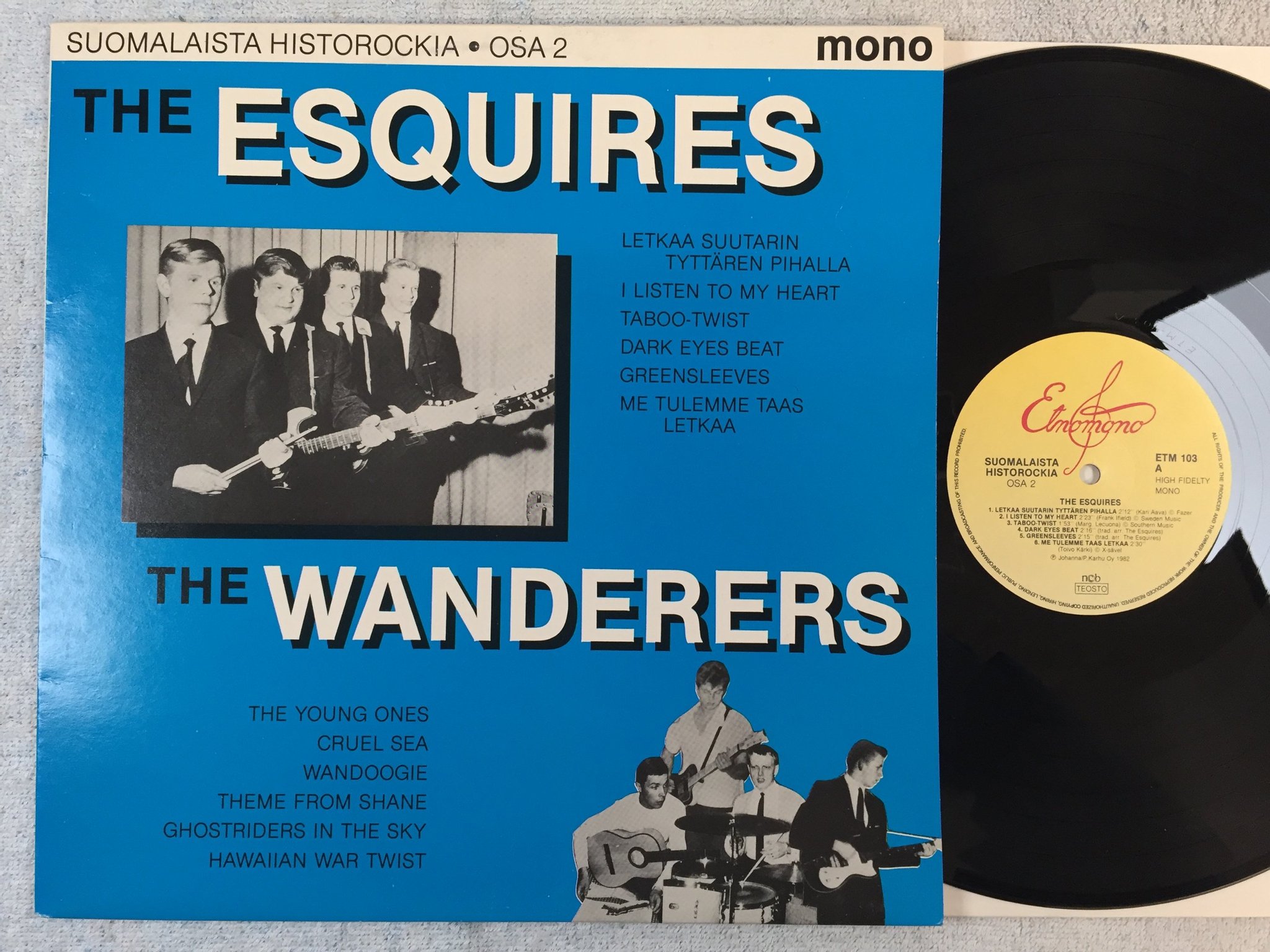 Omslagsbild för skivan THE ESQUIRES / THE WANDERERS  osa 2 LP -82 Finland ETNOMONO ETM 103