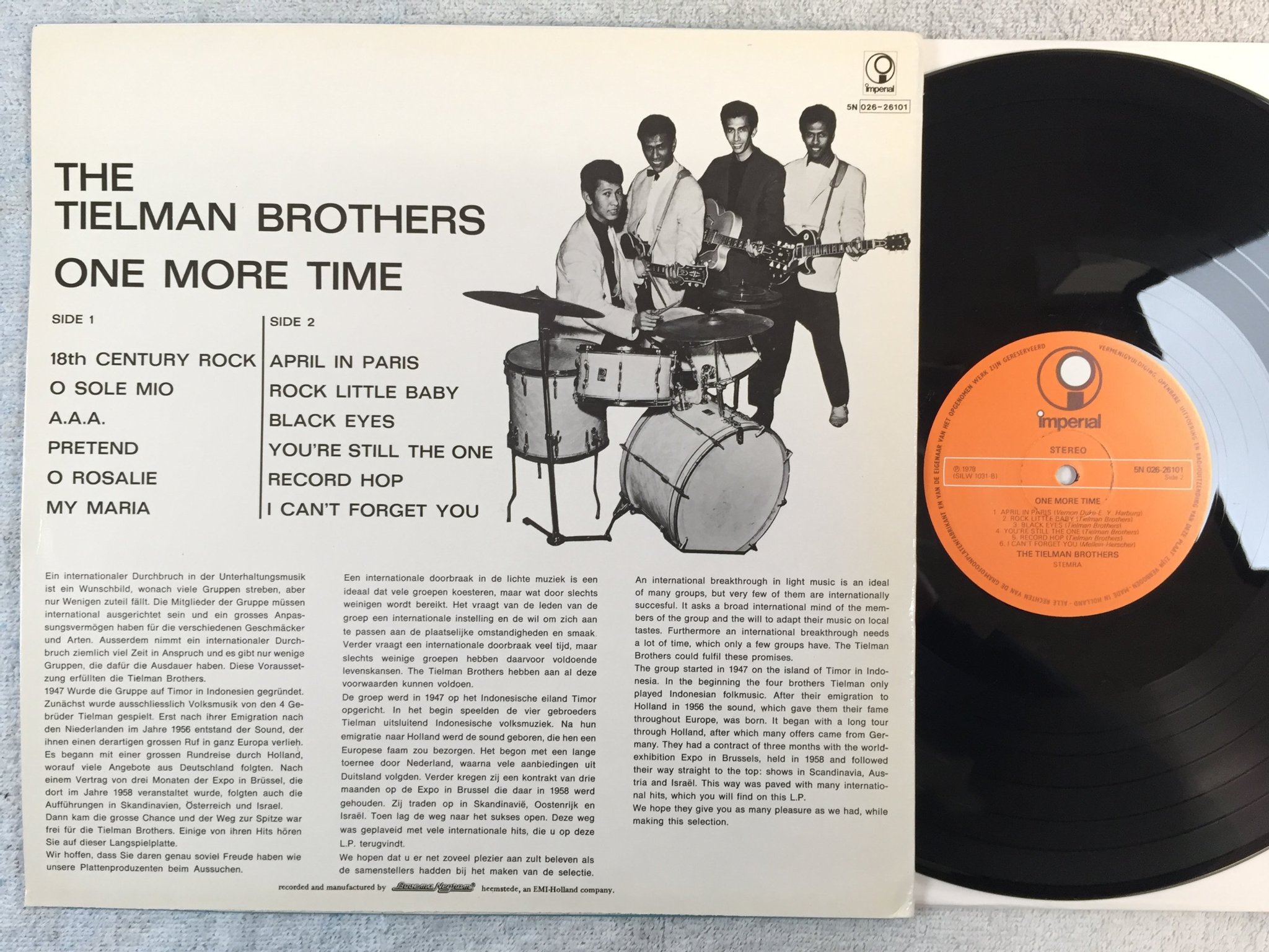 Omslagsbild för skivan THE TIELMAN BROTHERS one more time LP -78 Hol IMPERIAL 5N 026-26101