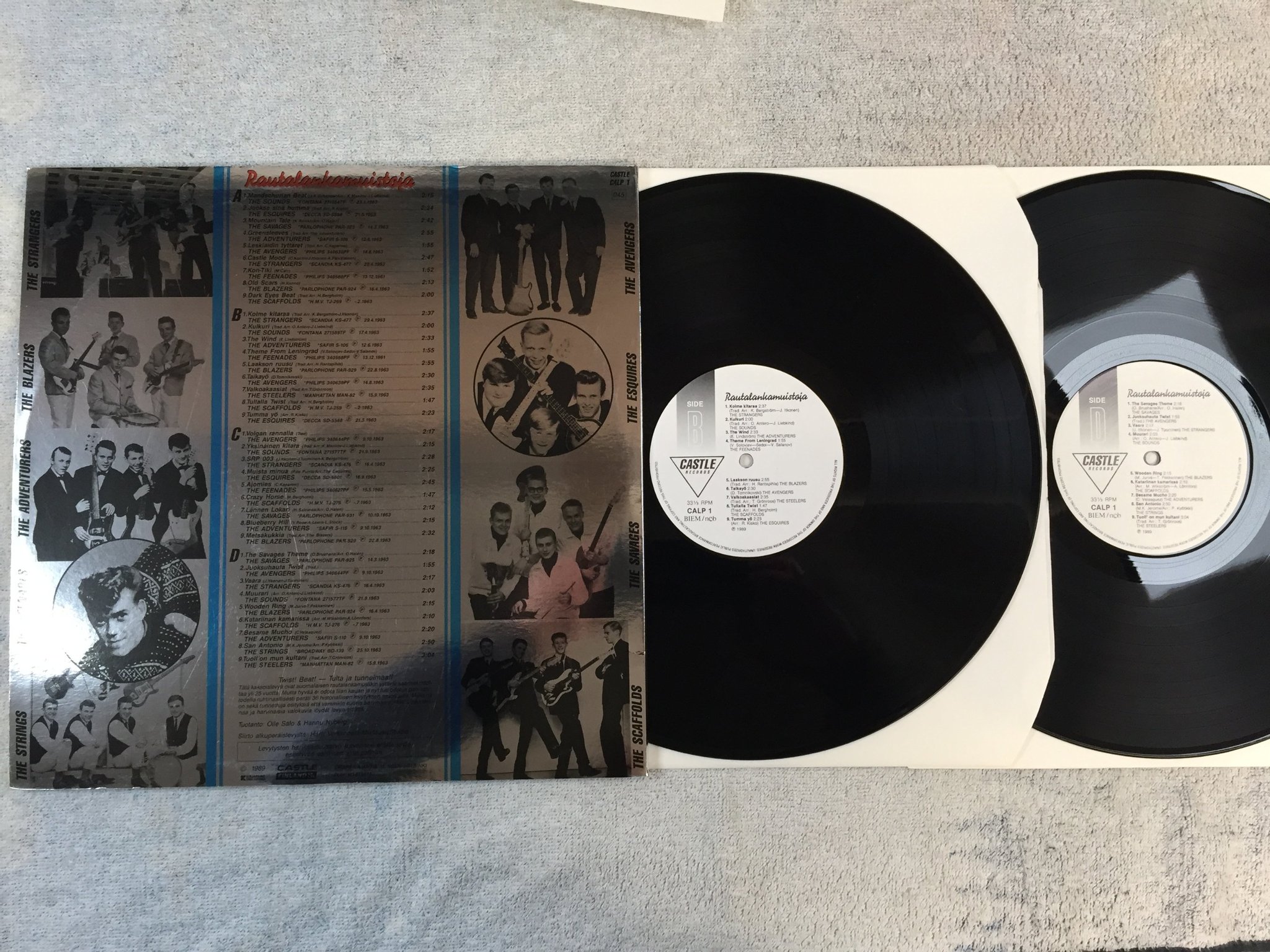 Omslagsbild för skivan V/A Rautalankamuistoja ... 1961-63 2xLP -89 Finland CASTLE CALP 1  