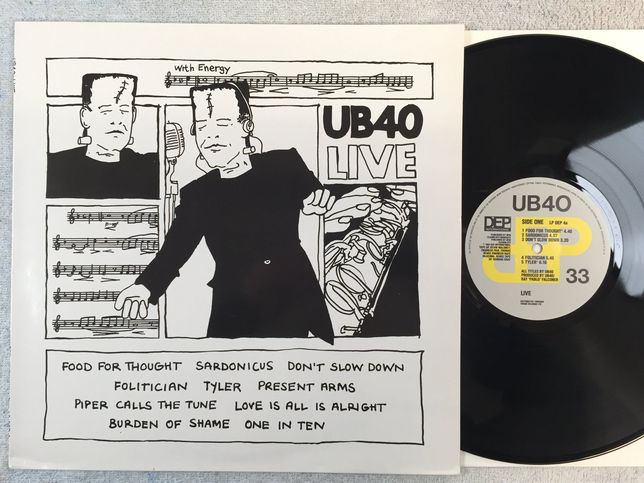 Omslagsbild för skivan UB40 live LP -82 UK DEP 4