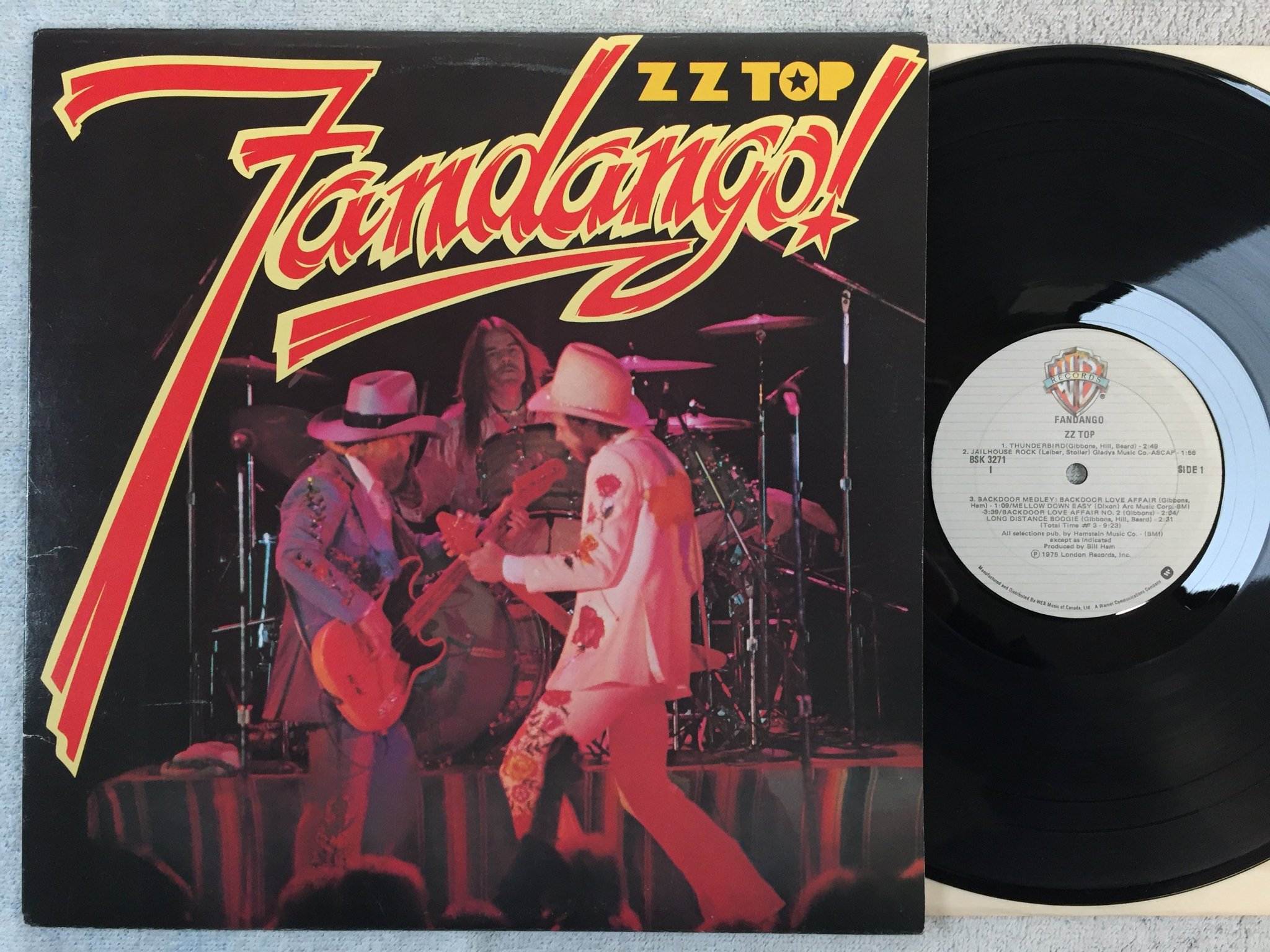 Omslagsbild för skivan ZZ TOP fandango LP Can WARNER BROS BSK-3271